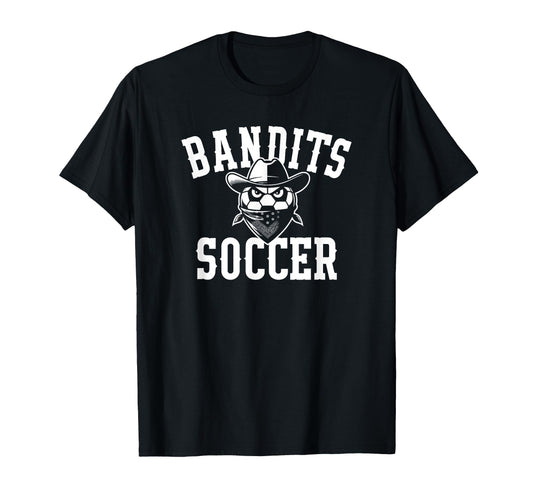Bandits Soccer Mascot 2 Players And T-Shirt - Novelty Apparel Men Women - T-Shirt, Sweatshirt, Hoodie