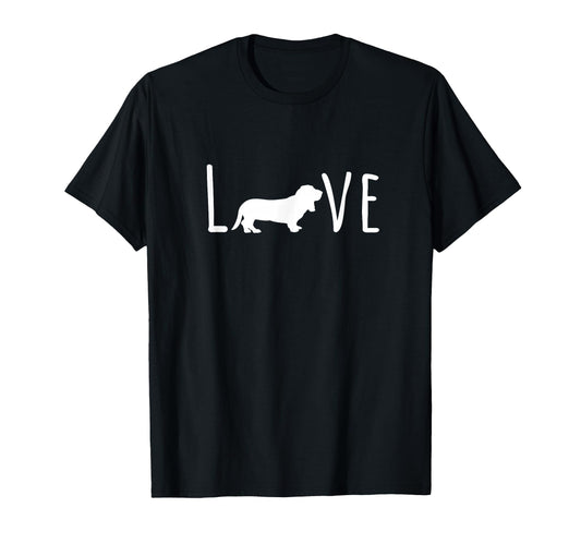 Basset Hound Love Dog Mom Dad Pet T-Shirt - Minimalist Print Unisex - T-Shirt, Sweatshirt, Hoodie
