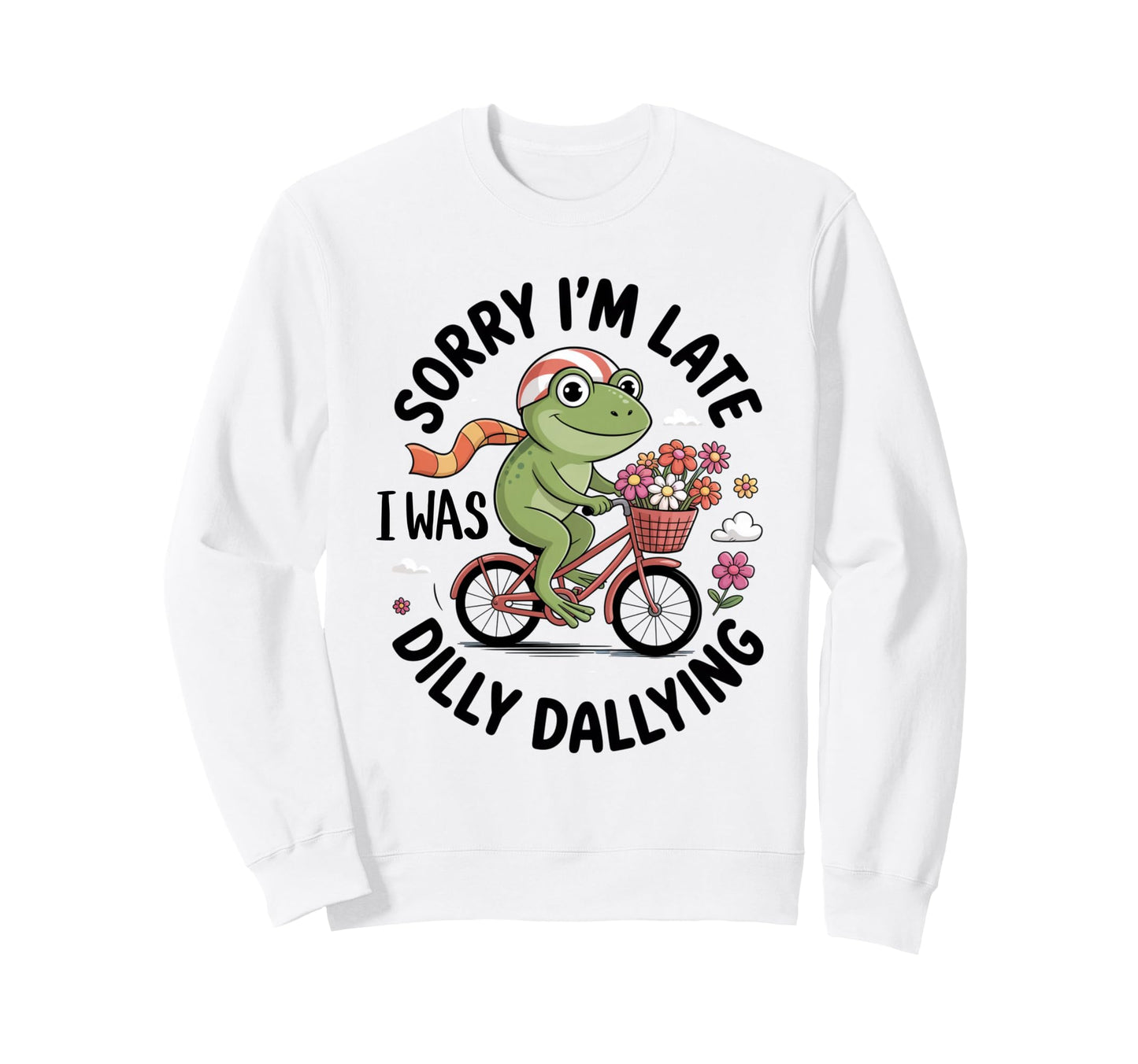 Funny Frog Cycling Cyclist Bicycle Sweatshirt - Novelty Apparel for Adults - T-Shirt, Sweatshirt, Hoodie