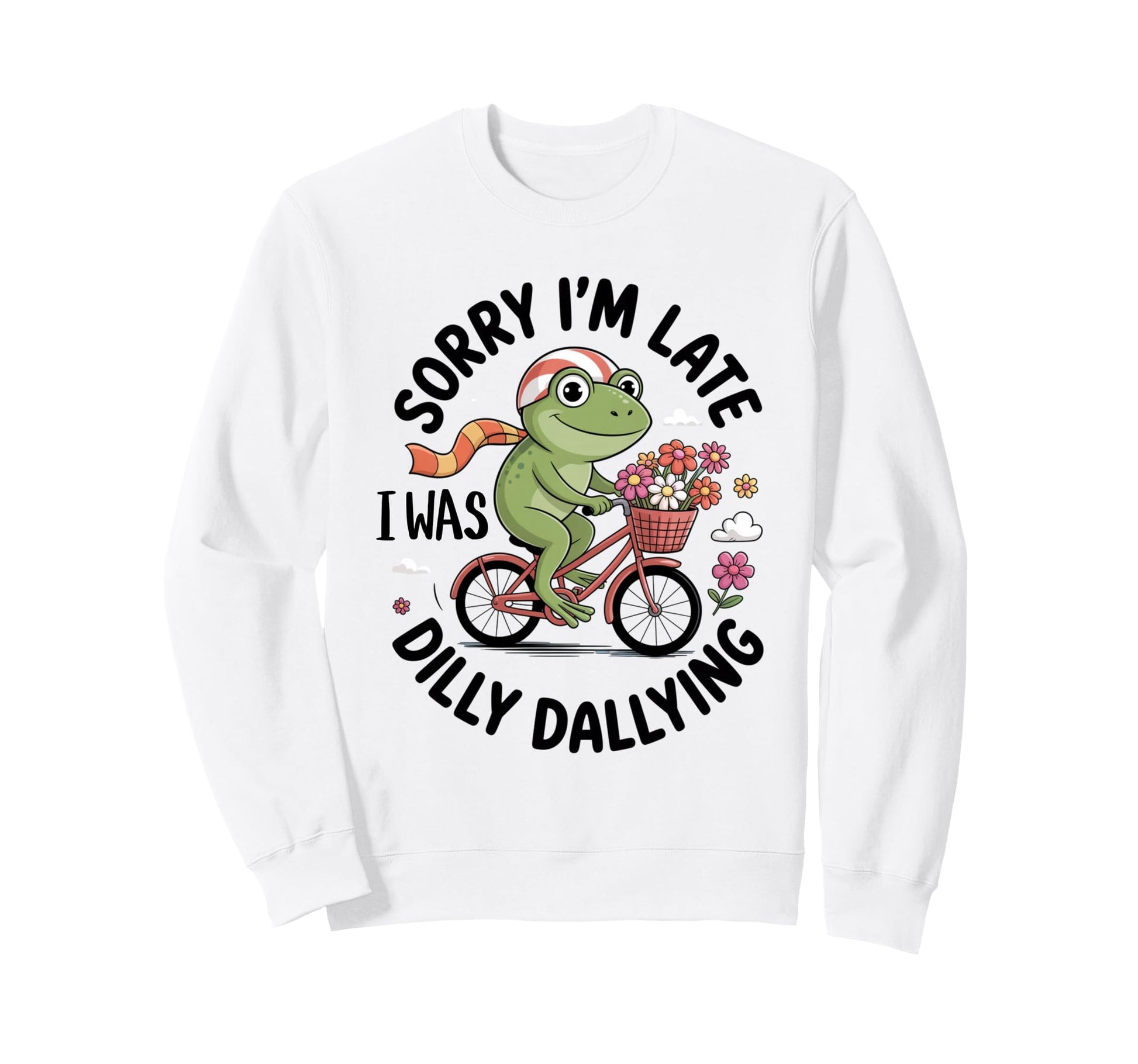 Funny Frog Cycling Cyclist Bicycle Sweatshirt - Novelty Apparel for Adults - T-Shirt, Sweatshirt, Hoodie