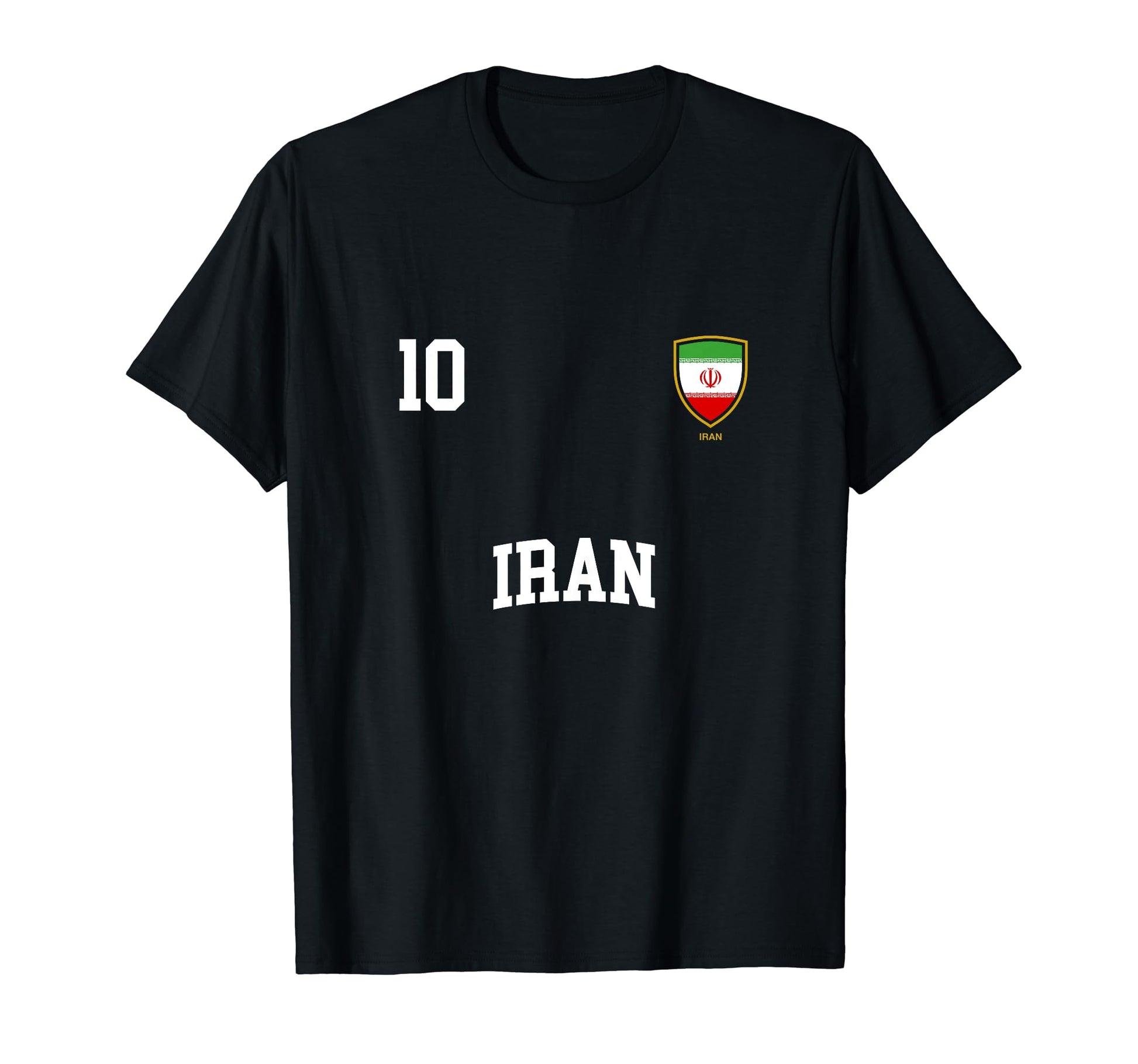 Iran 10 Iranian Flag Soccer Team T-Shirt - Minimalist Print for Adults - T-Shirt, Sweatshirt, Hoodie