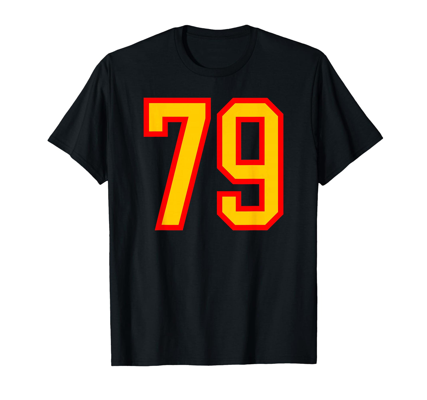 Red Yellow Sport Team Number 79 T-Shirt - Trendy Graphic Unisex - T-Shirt, Sweatshirt, Hoodie
