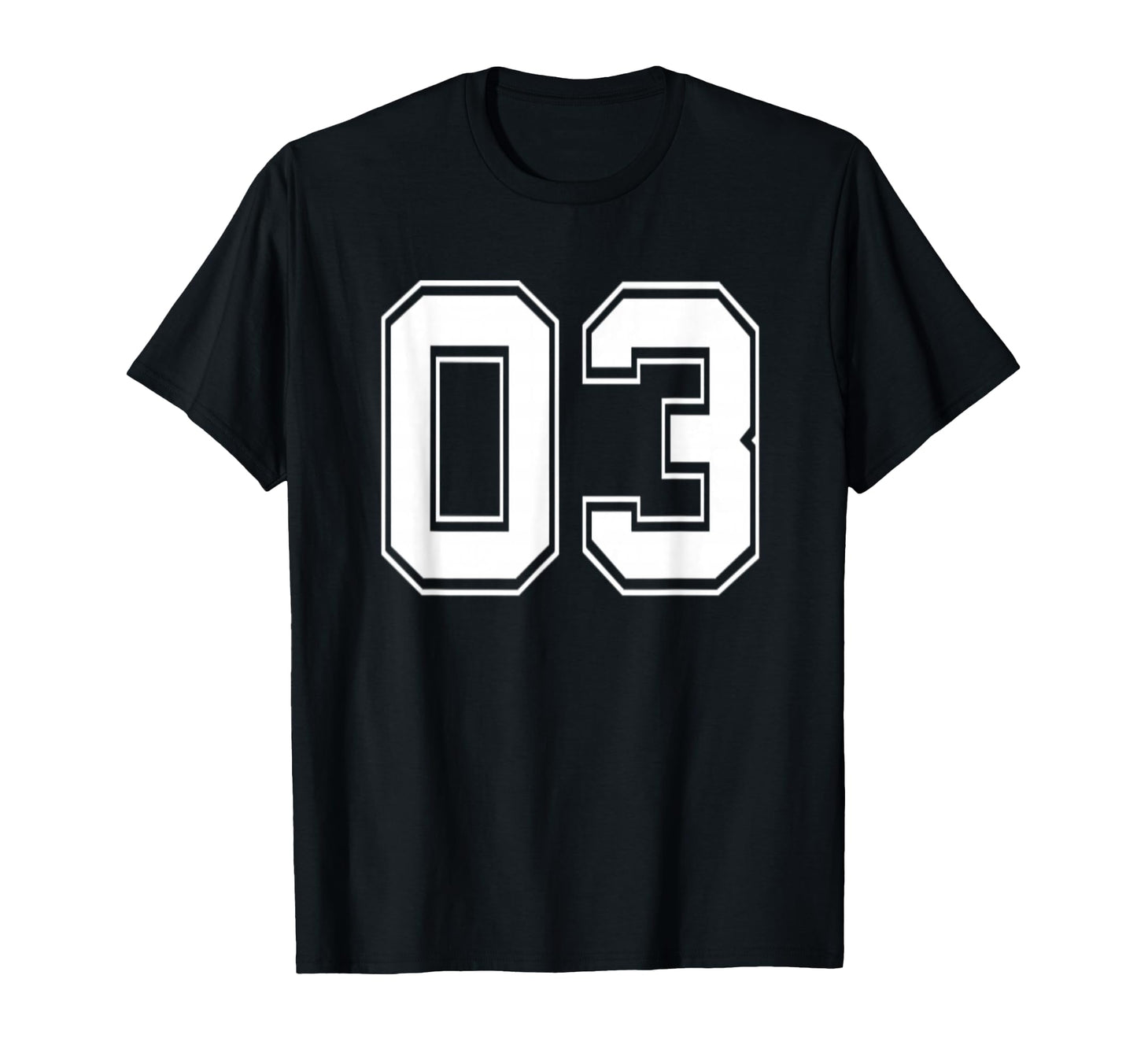 Number 03 Baseball Football Soccer T-Shirt - Novelty Apparel for Adults - T-Shirt, Sweatshirt, Hoodie