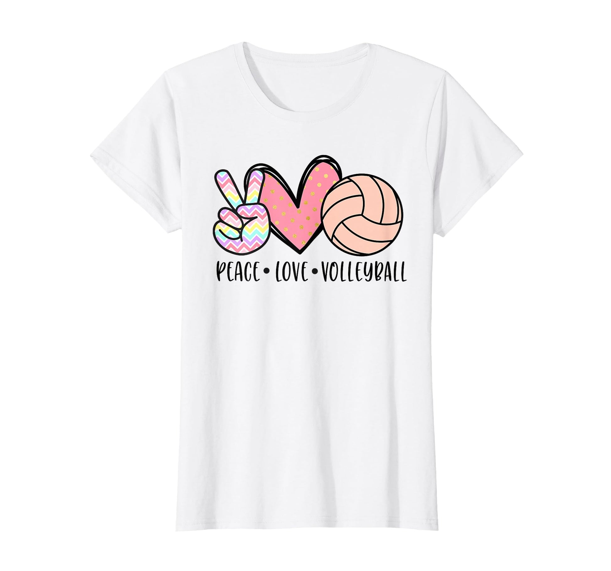 Peace Love Volleyball Pastel Teen T-Shirt - Aesthetic Graphic for Adults - T-Shirt, Sweatshirt, Hoodie