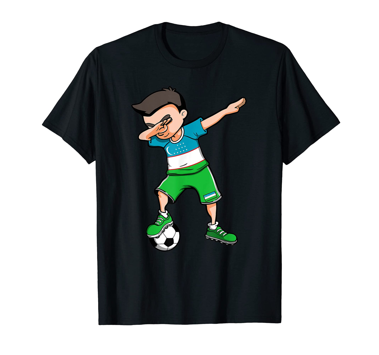 Dabbing Soccer Uzbekistan Football T-Shirt - Fun Novelty Design Unisex - T-Shirt, Sweatshirt, Hoodie