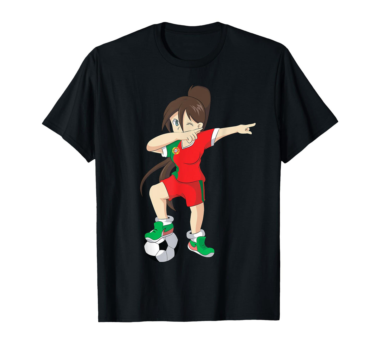 Portugal Soccer Football Dab Dabbing T-Shirt - Custom Art Print for Adults - T-Shirt, Sweatshirt, Hoodie