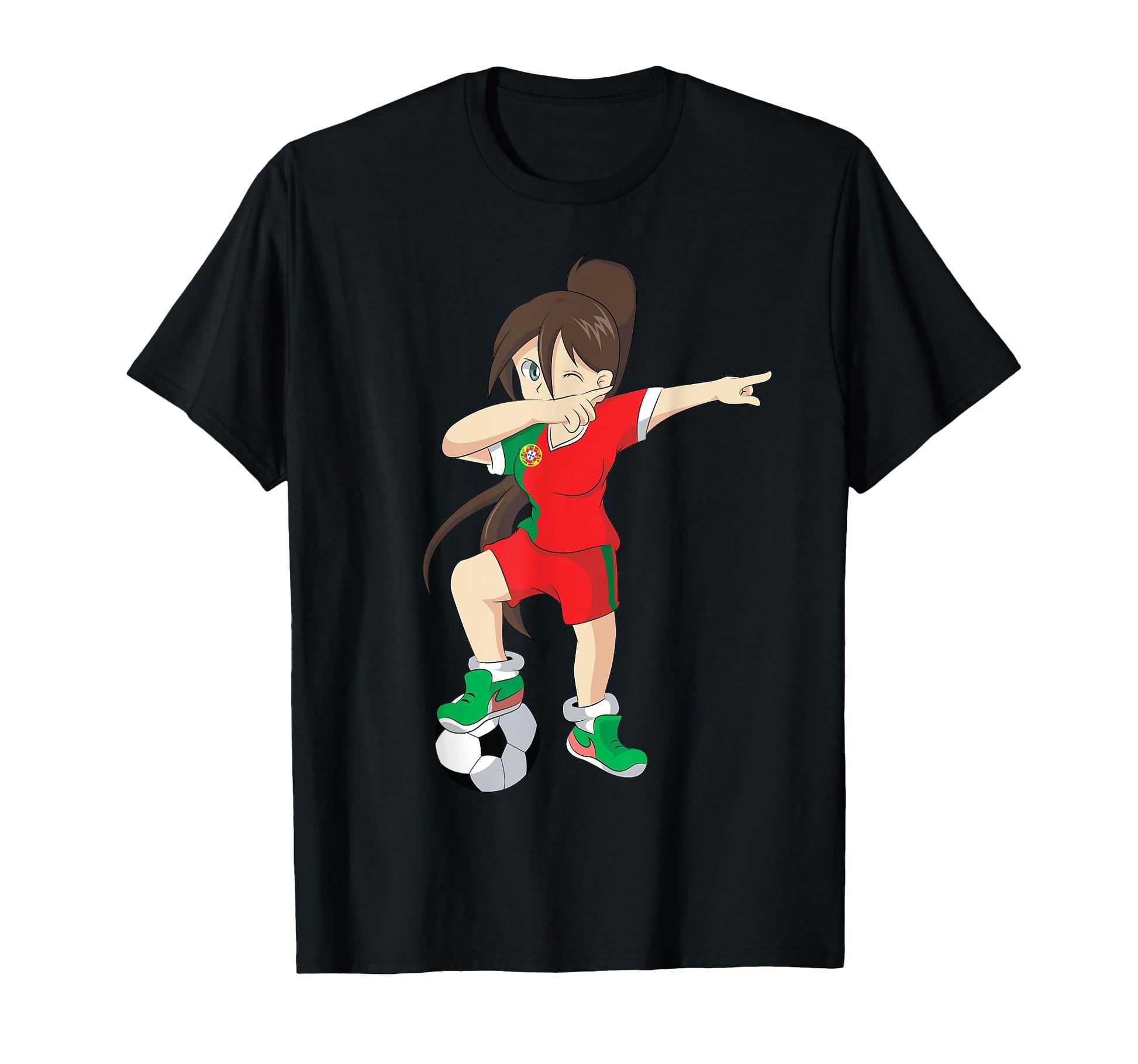 Portugal Soccer Football Dab Dabbing T-Shirt - Custom Art Print for Adults - T-Shirt, Sweatshirt, Hoodie