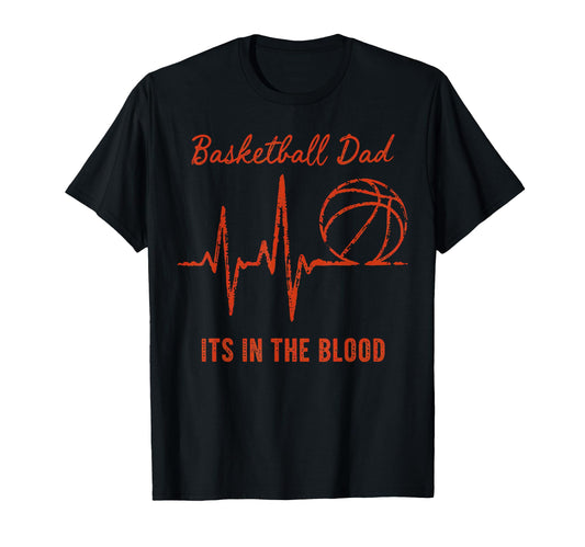 Basketball Dad Basketball Heartbeat T-Shirt - Trendy Graphic Unisex - T-Shirt, Sweatshirt, Hoodie