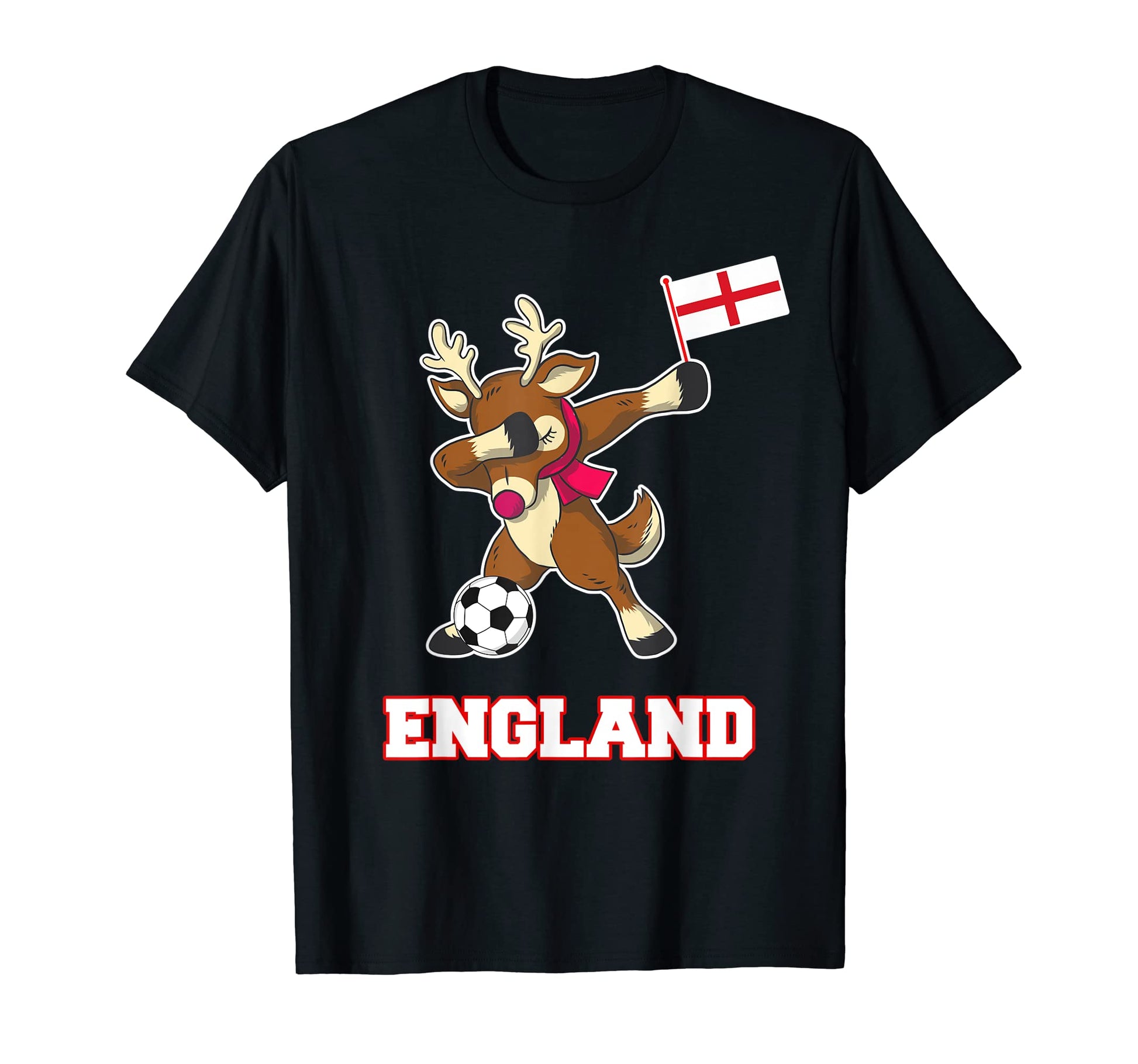 England Soccer Reindeer English T-Shirt - Casual Everyday Wear for Adults - T-Shirt, Sweatshirt, Hoodie