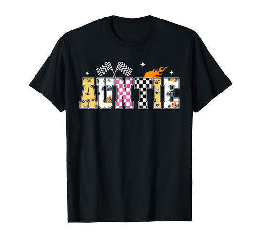 Auntie Pit Crew Racing Car Birthday T-Shirt - Aesthetic Graphic for Adults - T-Shirt, Sweatshirt, Hoodie