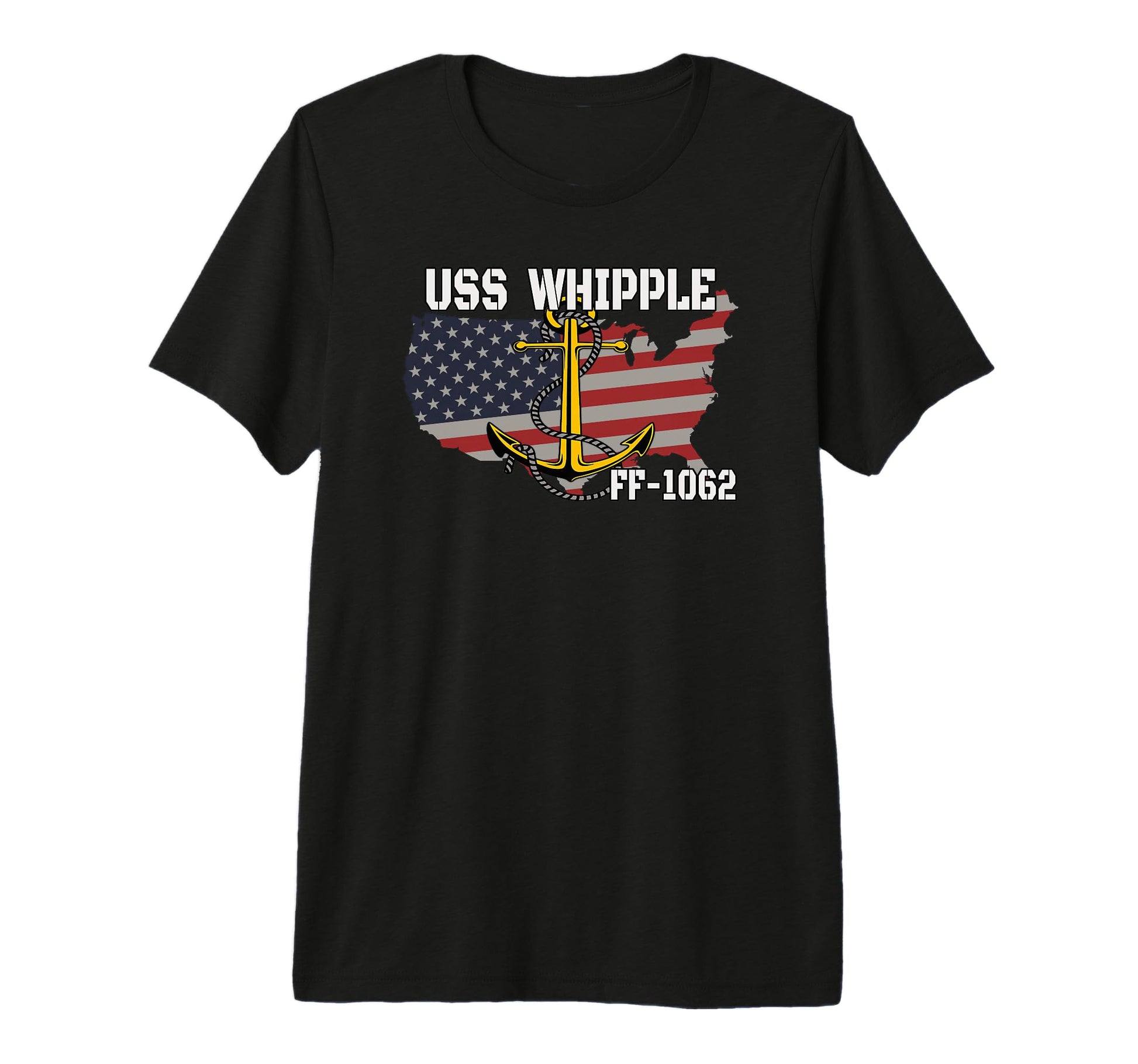 Uss Whipple Ff 1062 Frigate T-Shirt - Casual Everyday Wear Men Women - T-Shirt, Sweatshirt, Hoodie