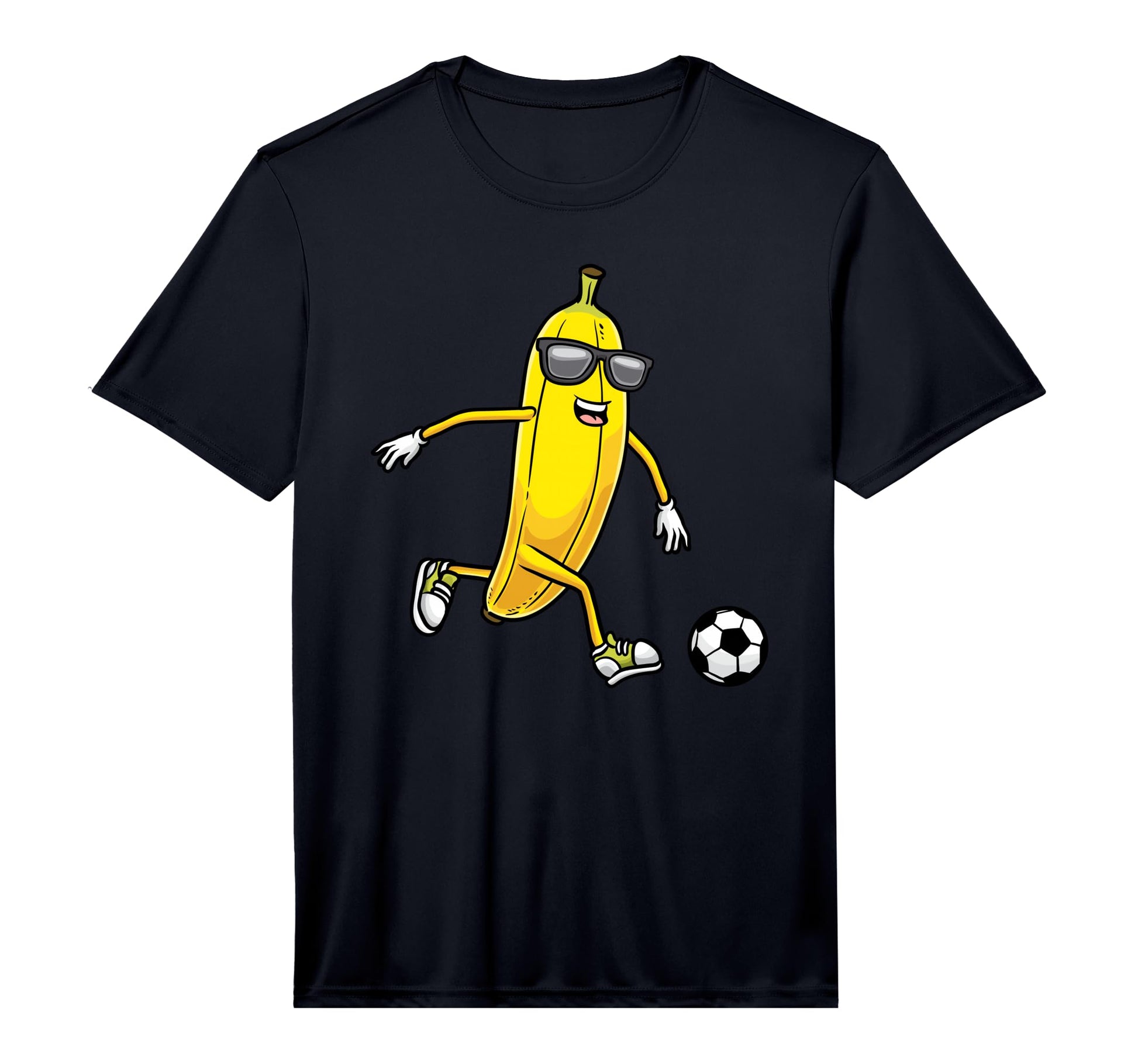 Banana Playing Soccer Fruit Soccer T-Shirt - Unique Graphic for Adults - T-Shirt, Sweatshirt, Hoodie