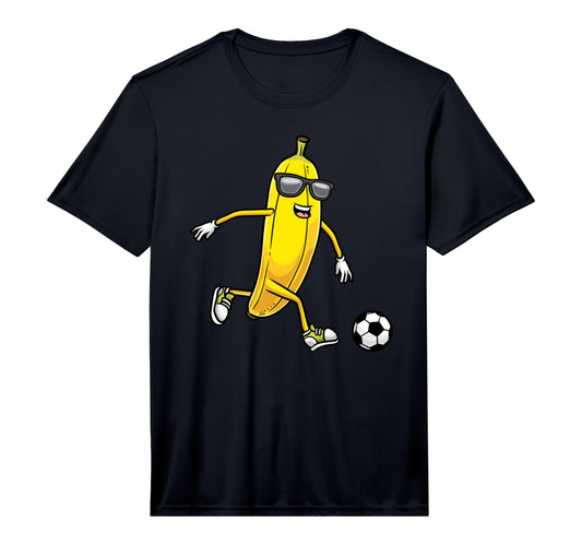 Banana Playing Soccer Fruit Soccer T-Shirt - Unique Graphic for Adults - T-Shirt, Sweatshirt, Hoodie