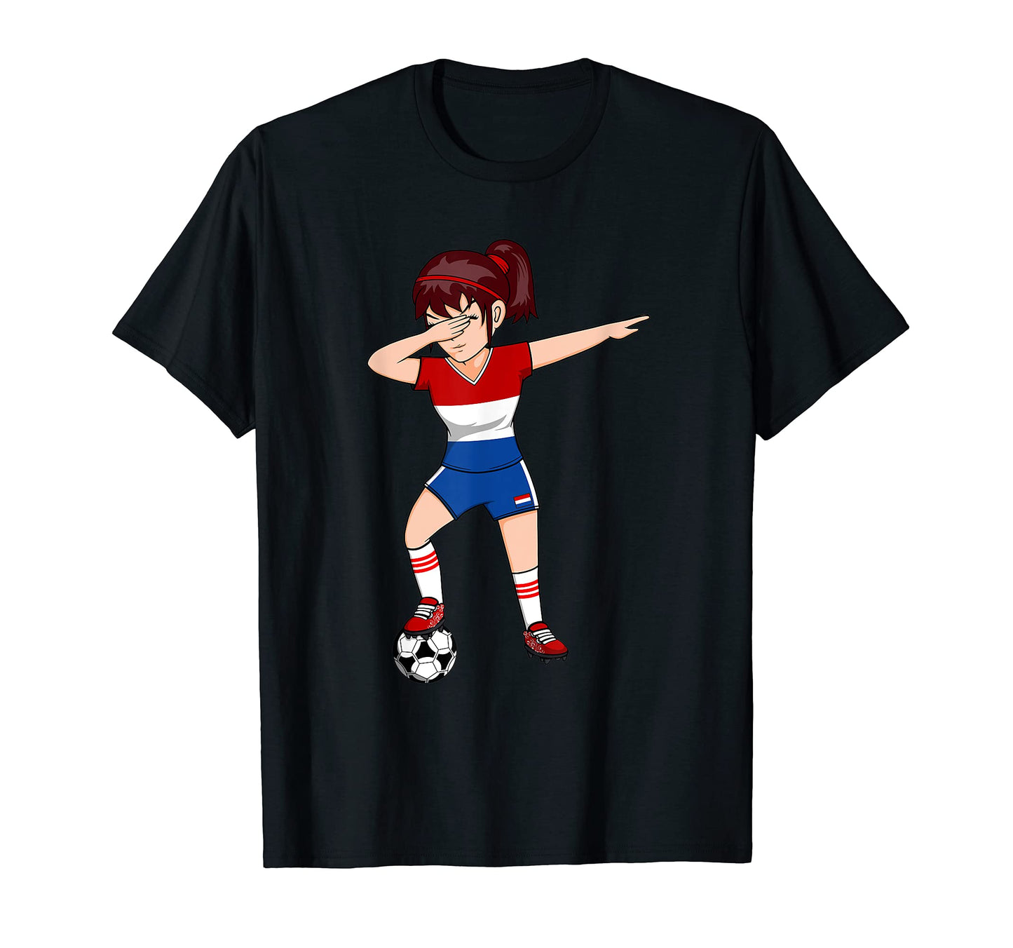 Dabbing Soccer Netherlands Jersey T-Shirt - Custom Art Print for Adults - T-Shirt, Sweatshirt, Hoodie