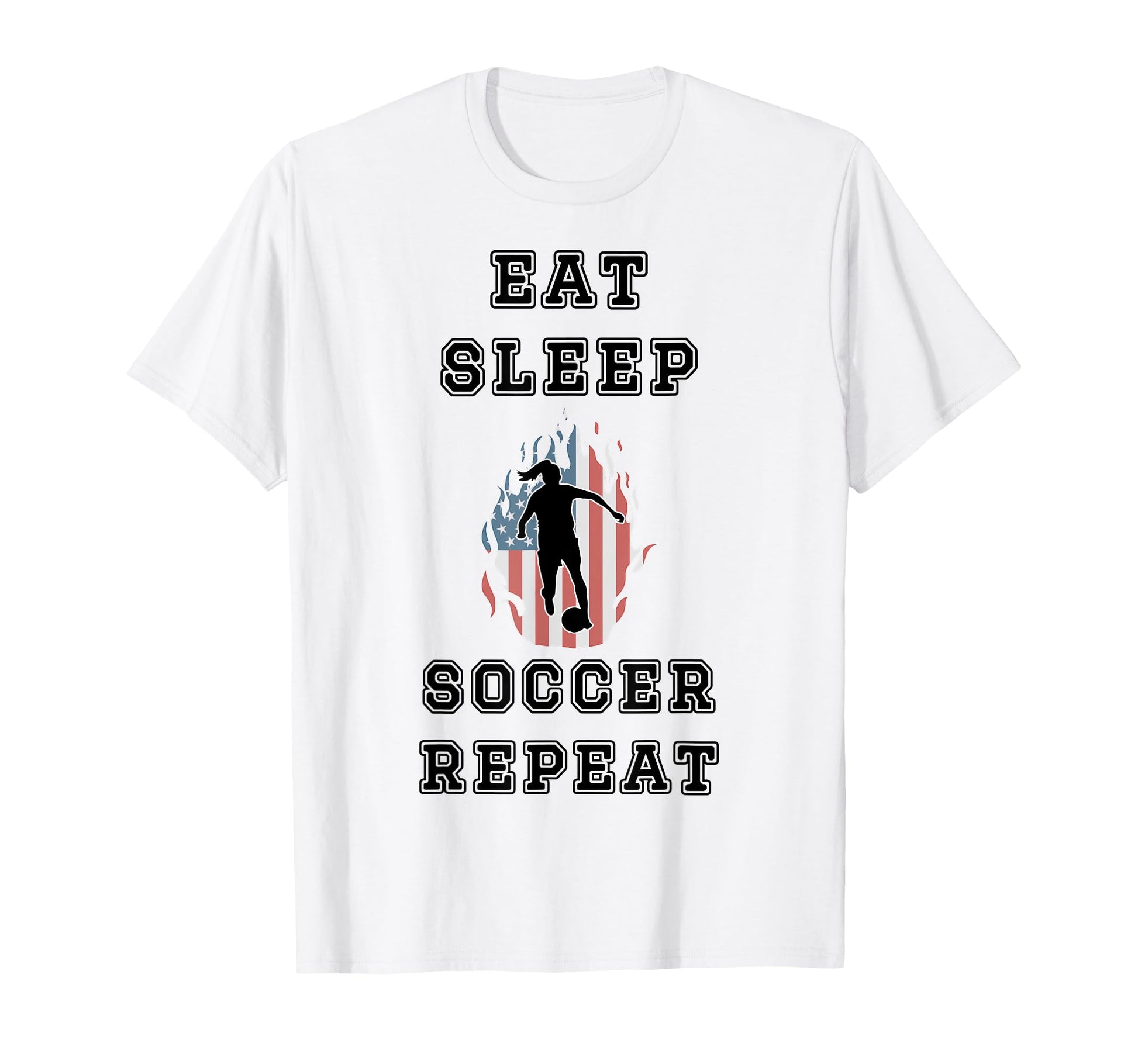 Eat Sleep Soccer Repeat Sarcastic T-Shirt - Custom Art Print for Adults - T-Shirt, Sweatshirt, Hoodie