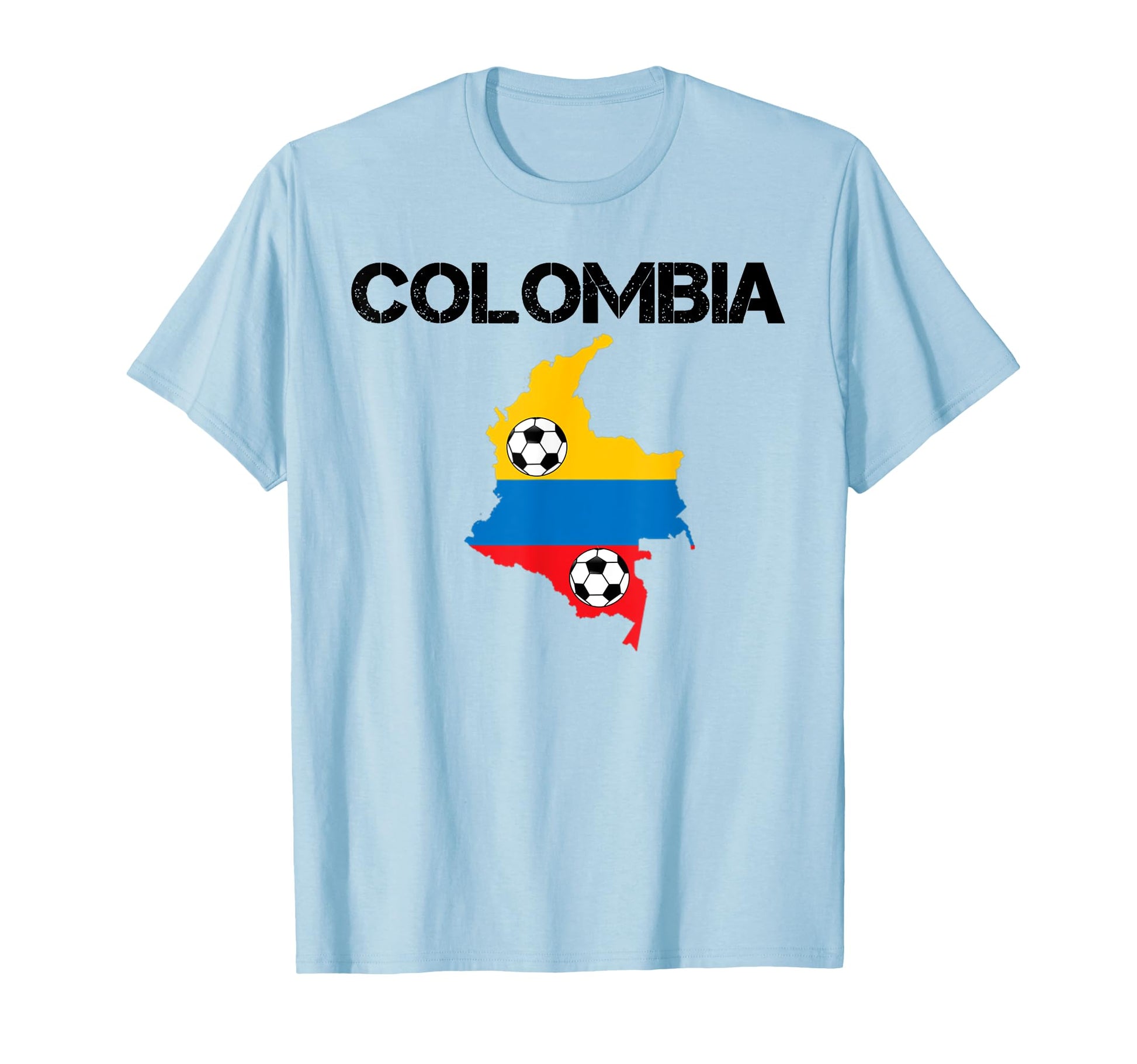 Colombia Jersey Soccer Ball Flag T-Shirt - Custom Art Print for Adults - T-Shirt, Sweatshirt, Hoodie