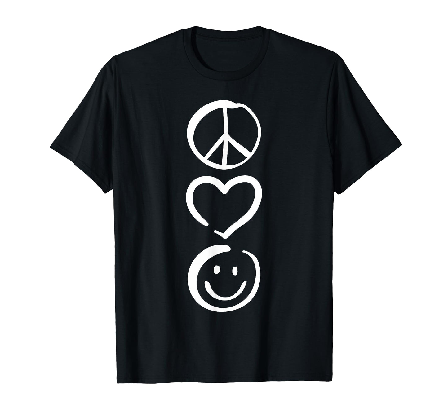 Peace Love And Happiness Peace Sign T-Shirt - Custom Art Print Men Women - T-Shirt, Sweatshirt, Hoodie