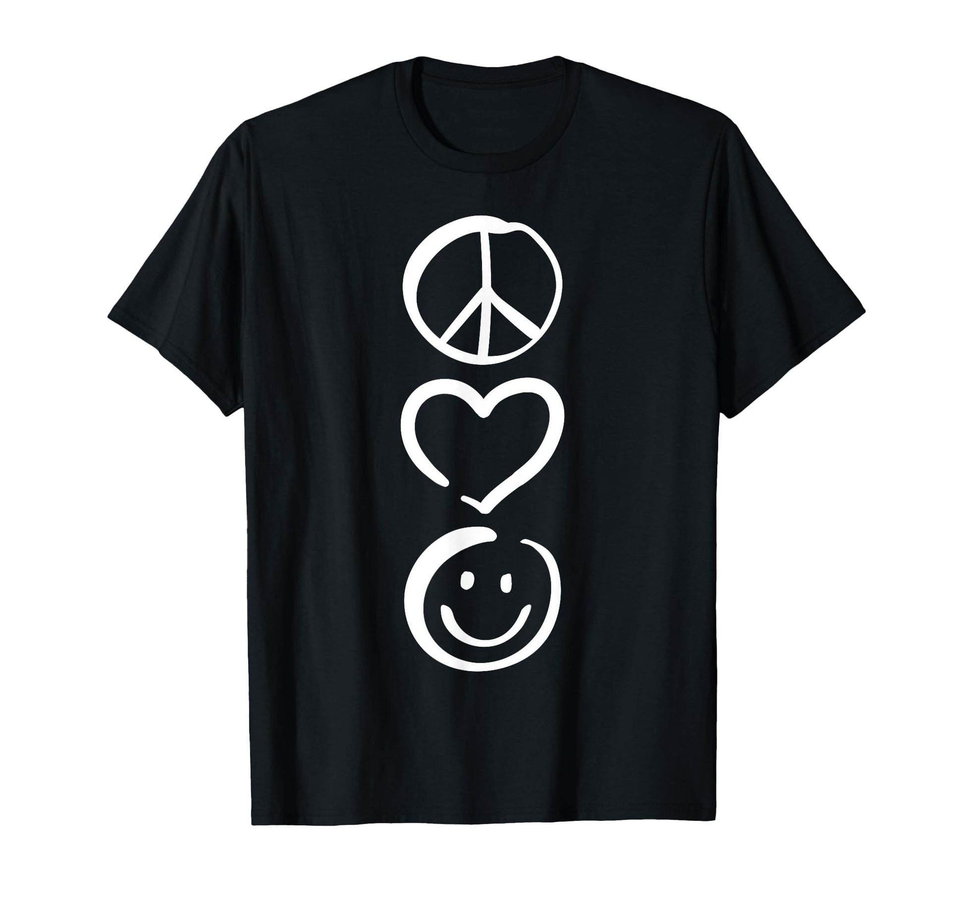 Peace Love And Happiness Peace Sign T-Shirt - Custom Art Print Men Women - T-Shirt, Sweatshirt, Hoodie