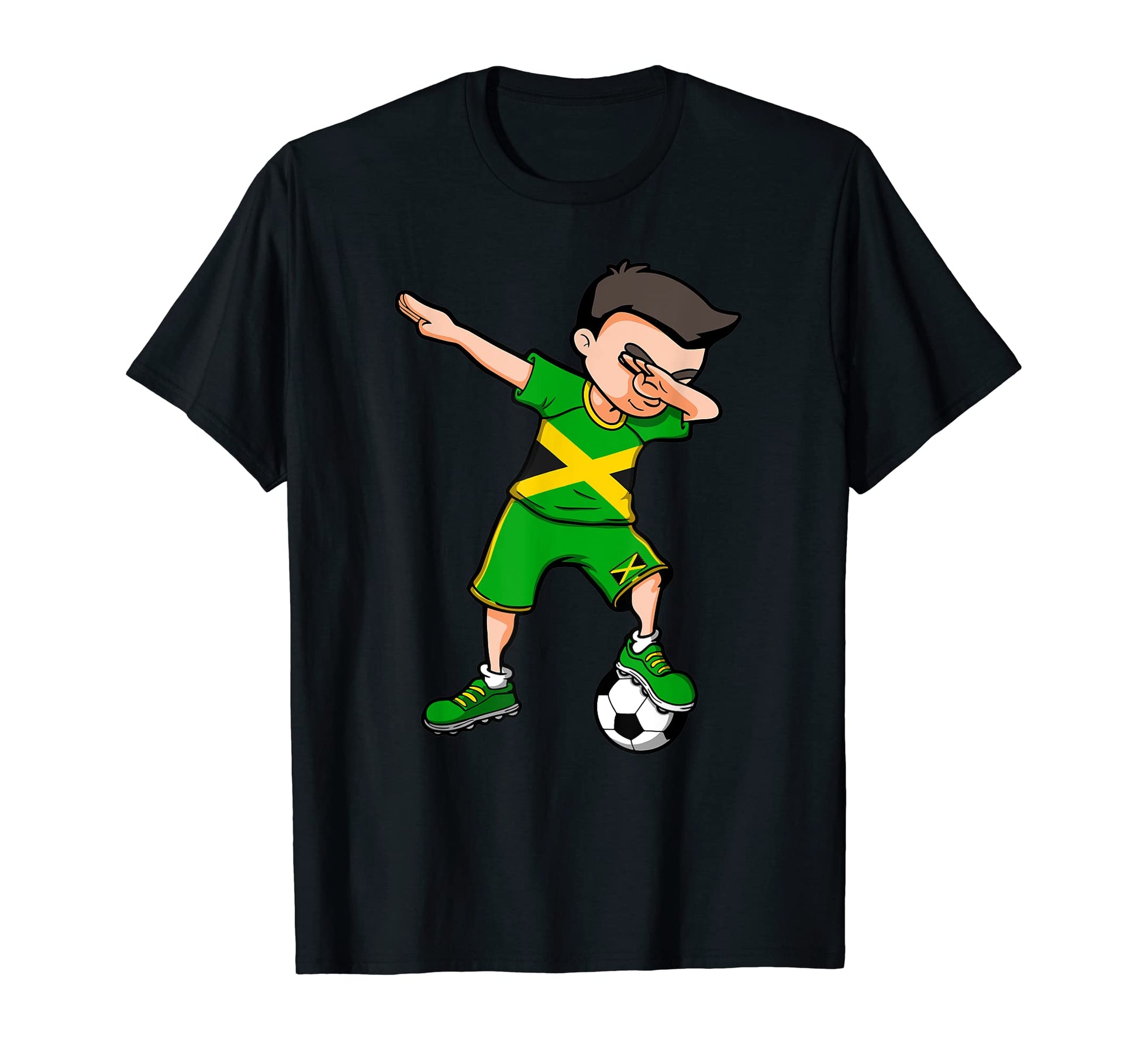 Dabbing Soccer Jamaica Jersey T-Shirt - Minimalist Print Men Women - T-Shirt, Sweatshirt, Hoodie