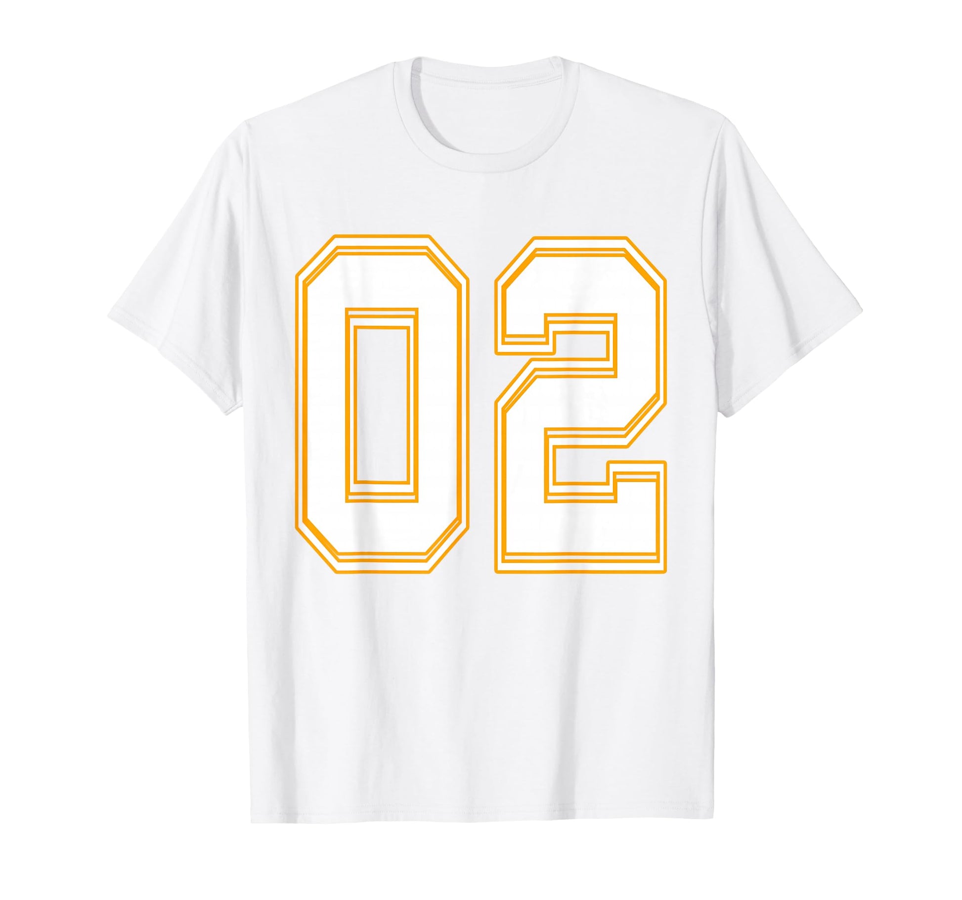 Number 02 Red Yellow White Football T-Shirt - Minimalist Print Men Women - T-Shirt, Sweatshirt, Hoodie