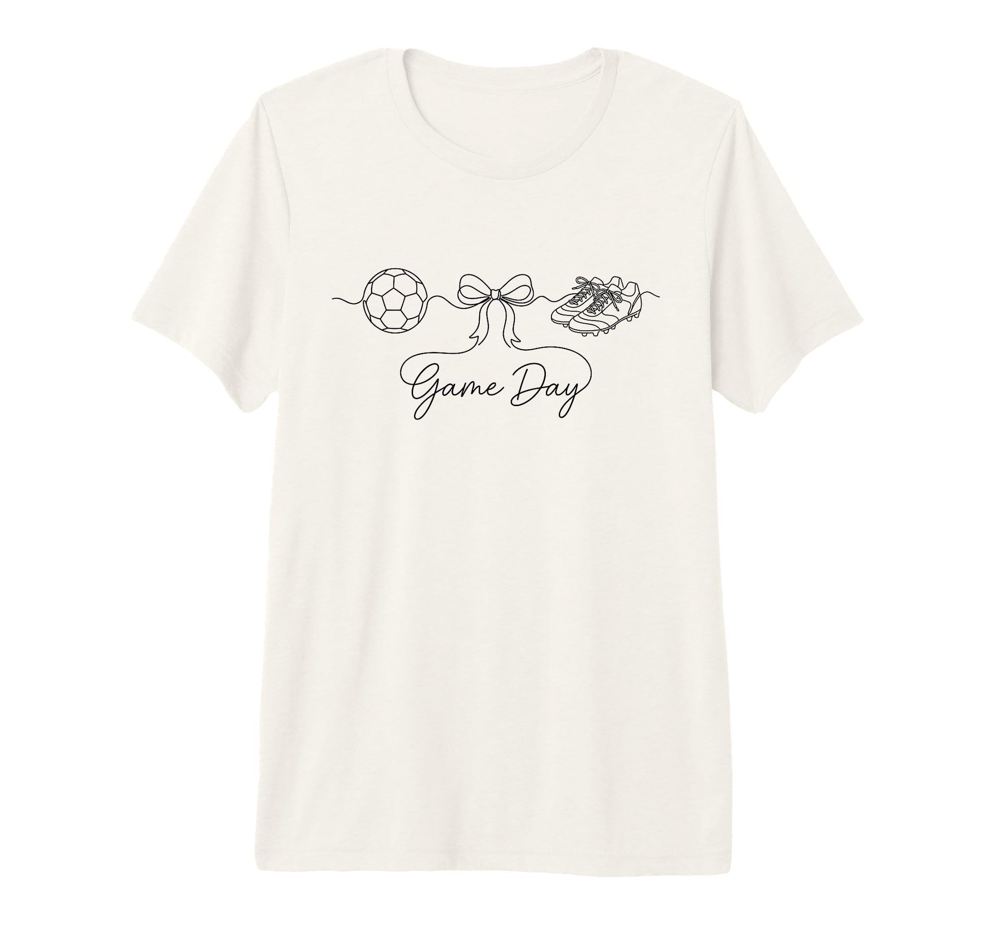 Game Day Soccer Mom Ball Bow Cleats T-Shirt - Novelty Apparel Men Women - T-Shirt, Sweatshirt, Hoodie