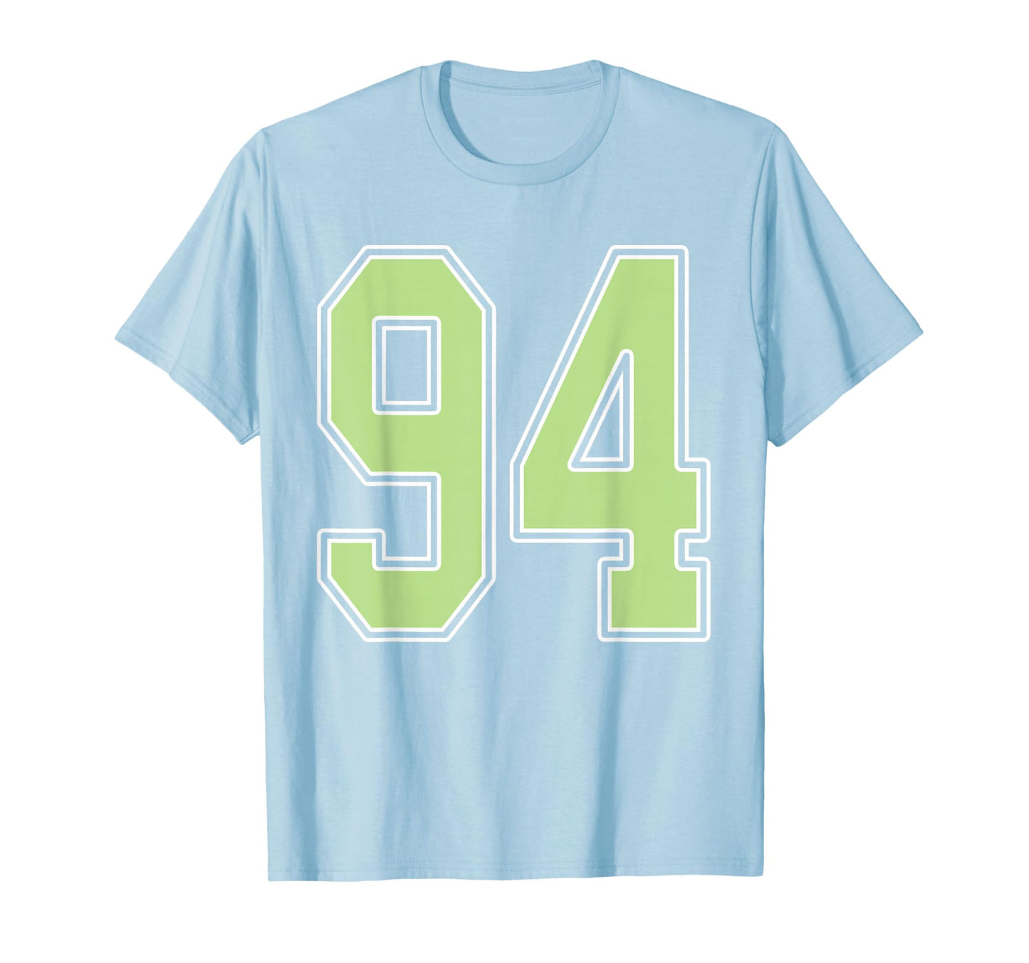 Sage Green And White Number 94 Jersey T-Shirt - Novelty Apparel Unisex - T-Shirt, Sweatshirt, Hoodie