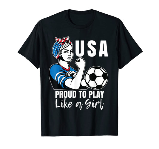 American Proud To Play Like American T-Shirt - Unique Graphic for Adults - T-Shirt, Sweatshirt, Hoodie