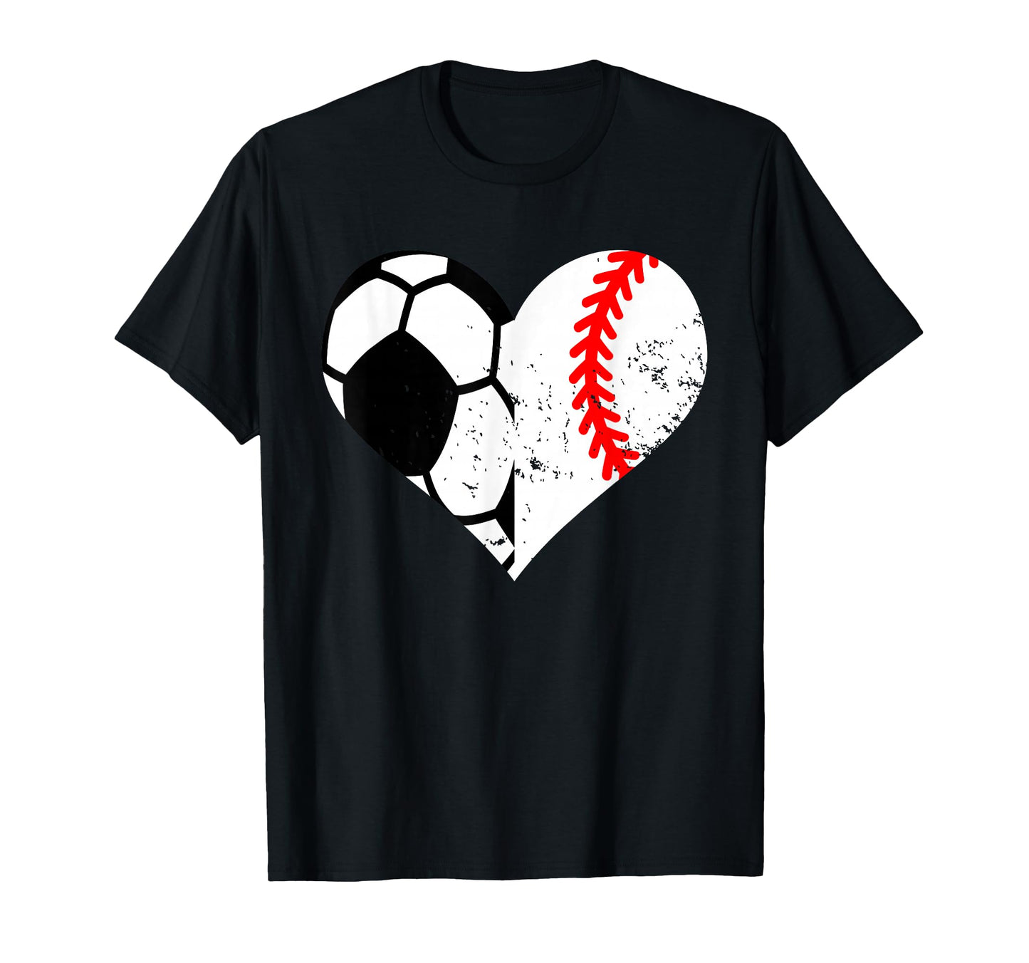 Soccer Baseball Heart Funny Soccer T-Shirt - Minimalist Print Men Women - T-Shirt, Sweatshirt, Hoodie
