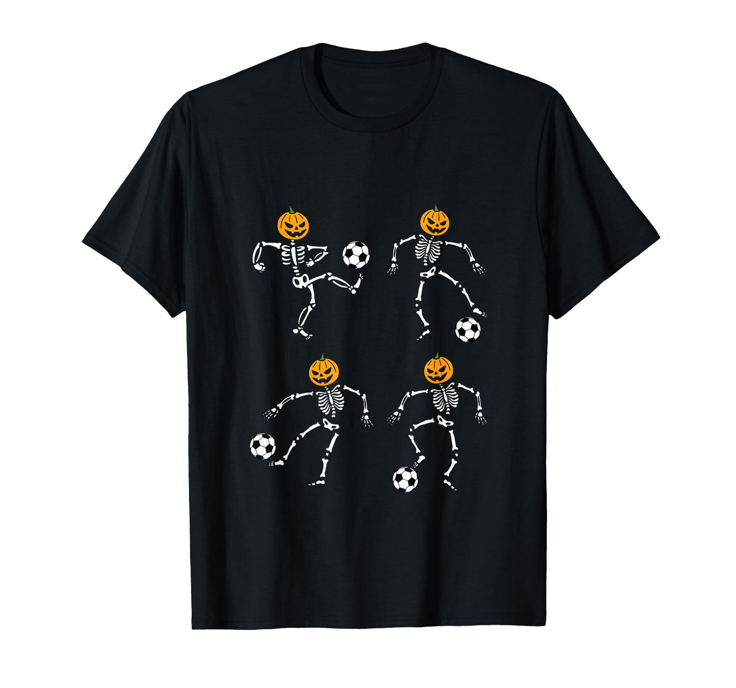 Pumpkin Skeleton Squad Soccer T-Shirt - Fun Novelty Design Men Women - T-Shirt, Sweatshirt, Hoodie