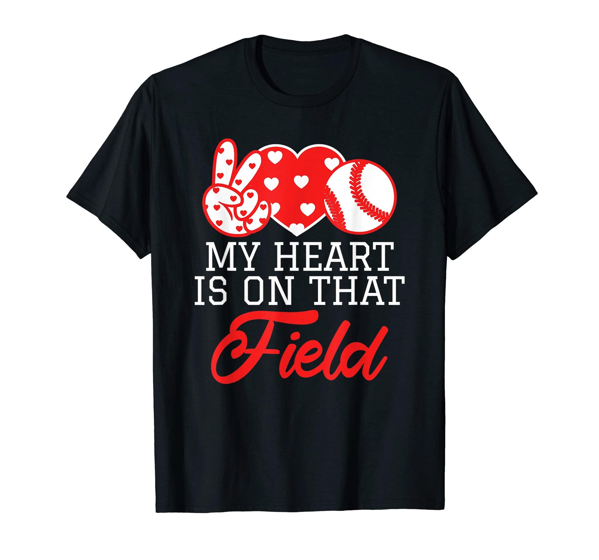 My Heart Is That Field Softball T-Shirt - Novelty Apparel Men Women - T-Shirt, Sweatshirt, Hoodie