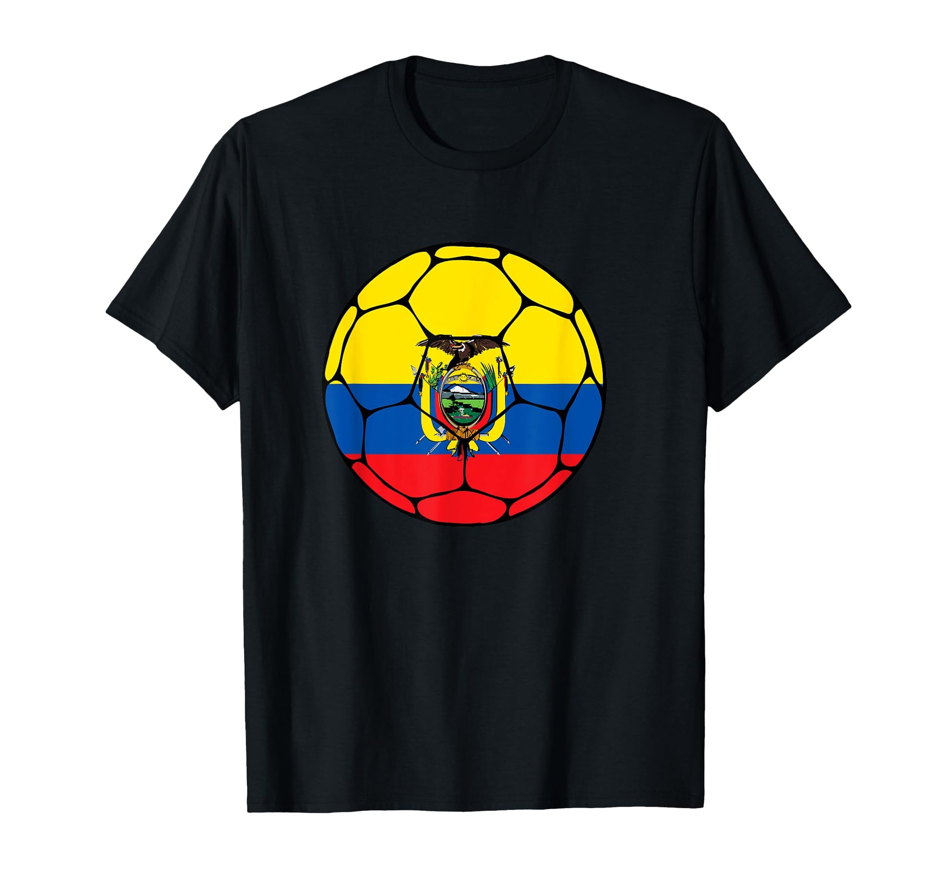 Ecuador Soccer Ball Flag Jersey T-Shirt - Novelty Apparel Men Women - T-Shirt, Sweatshirt, Hoodie