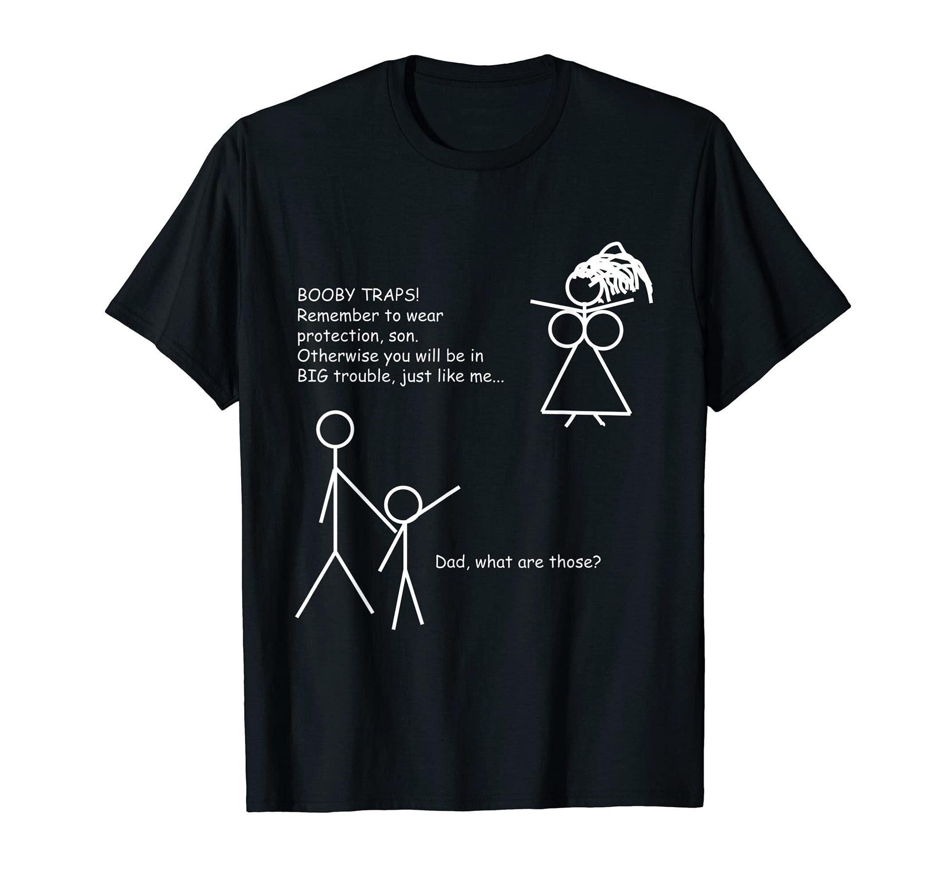 Funny Stick Figure Booby Trap Wear T-Shirt - Aesthetic Graphic Unisex - T-Shirt, Sweatshirt, Hoodie
