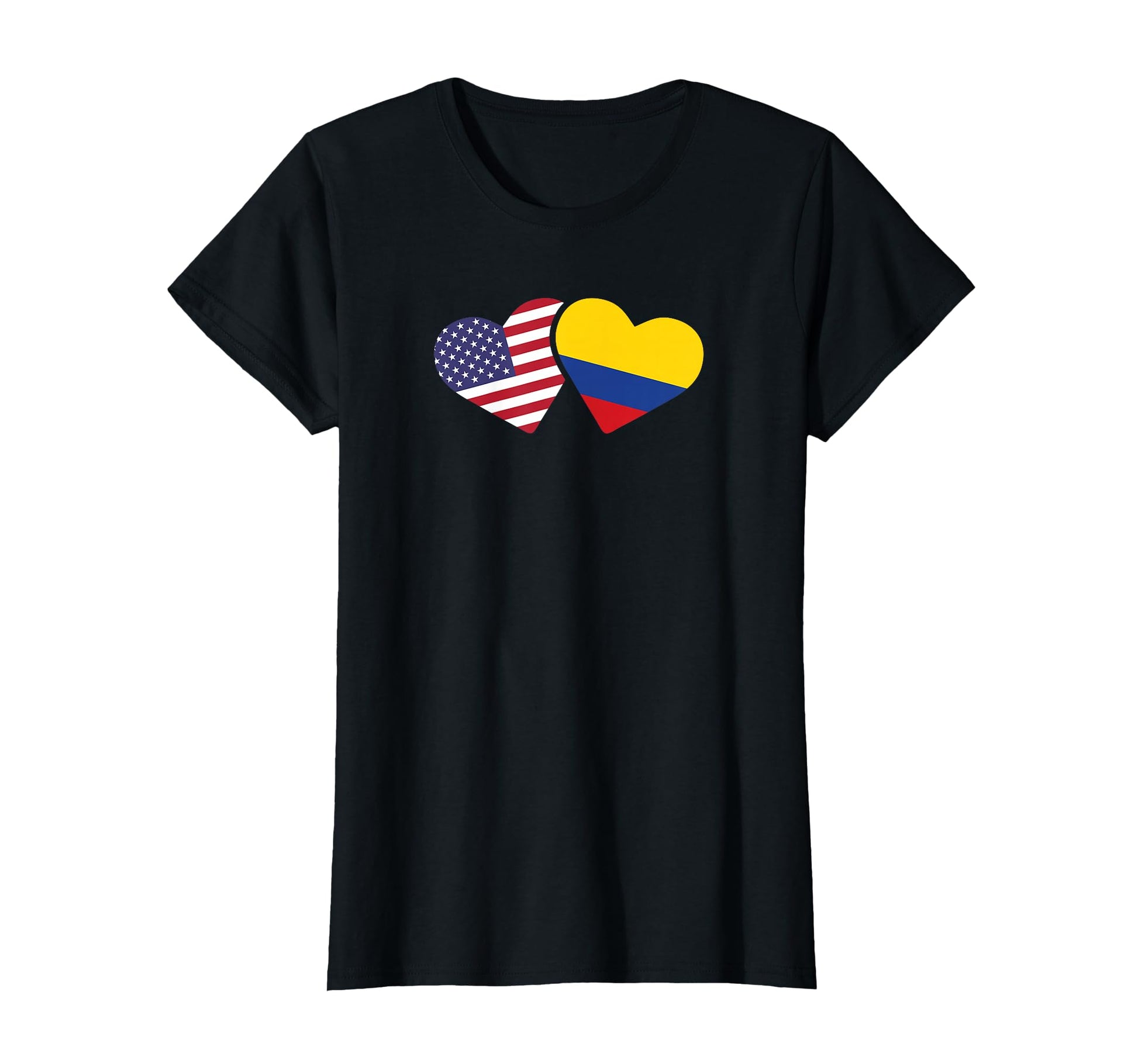 Usa Colombia Flag Heart Colombian T-Shirt - Aesthetic Graphic Men Women - T-Shirt, Sweatshirt, Hoodie