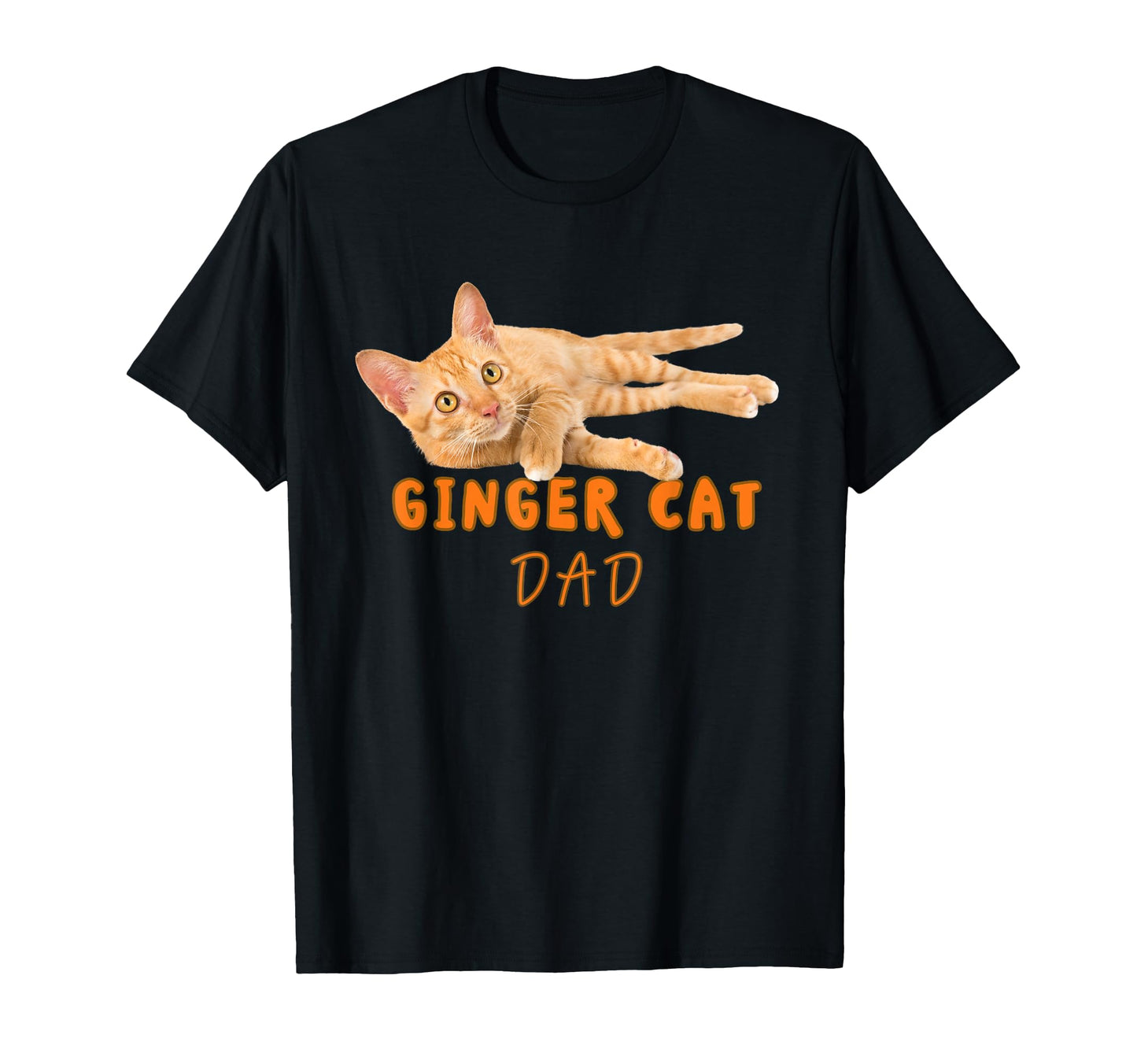 Ginger Cat Dad Funny Lazy Orange Tabby T-Shirt - Graphic Print for Adults - T-Shirt, Sweatshirt, Hoodie