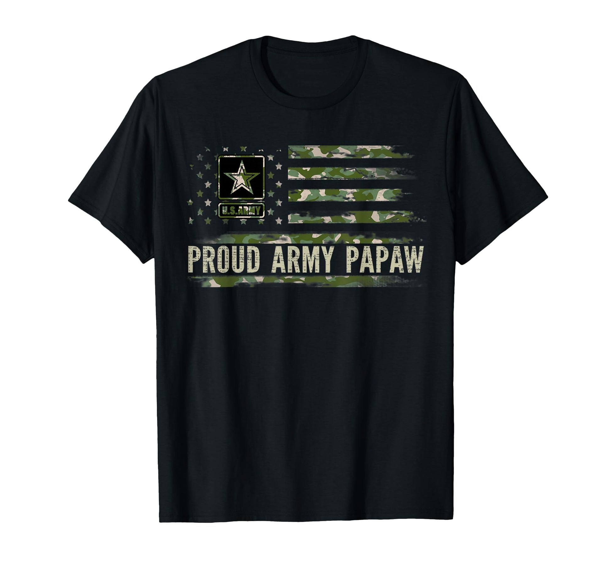 Proud Army Papaw Camo American Flag T-Shirt - Graphic Print Men Women - T-Shirt, Sweatshirt, Hoodie