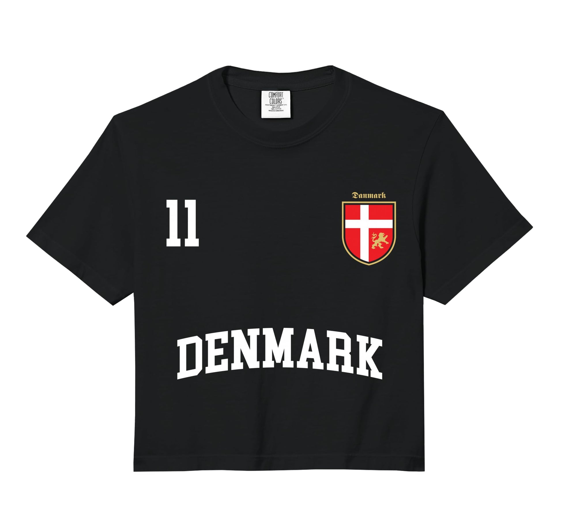 Denmark Soccer No 11 Danish Flag Team Hoodie - Fun Novelty Design Unisex - T-Shirt, Sweatshirt, Hoodie