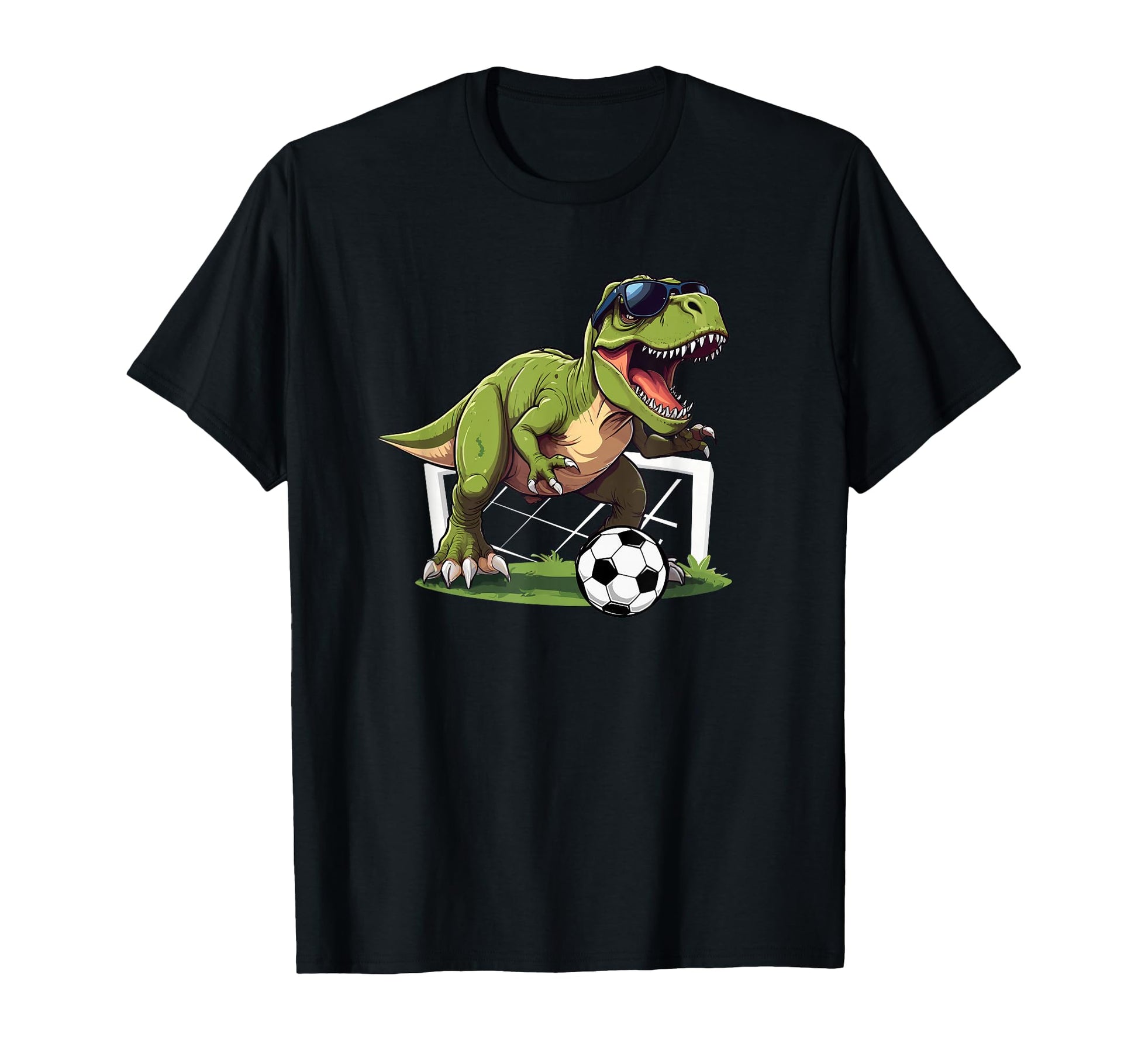 T Rex Playing Soccer Football Dinosaur T-Shirt - Streetwear Style Unisex - T-Shirt, Sweatshirt, Hoodie