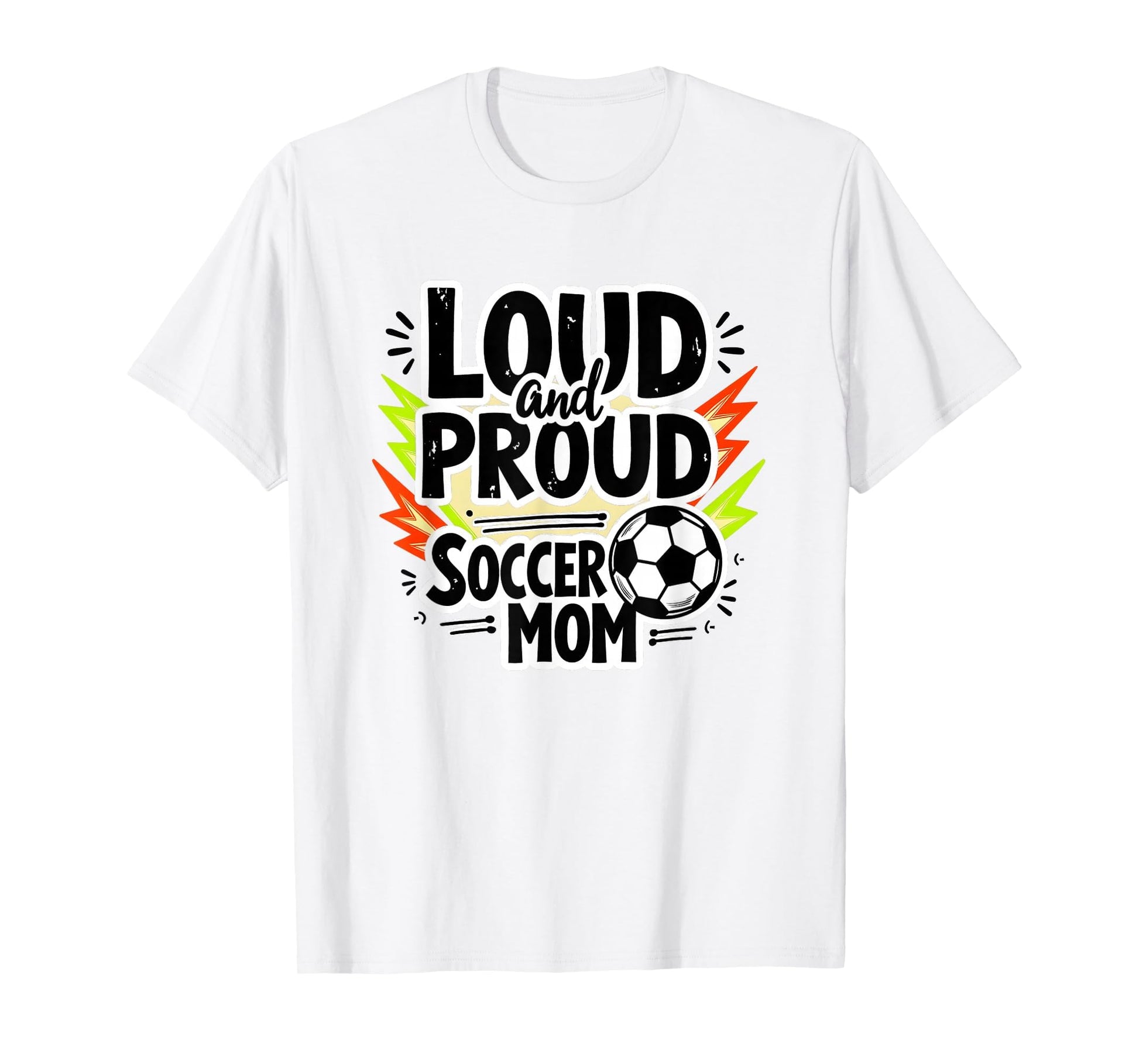 Loud And Proud Soccer Mom White Sweatshirt - Aesthetic Graphic Unisex - T-Shirt, Sweatshirt, Hoodie