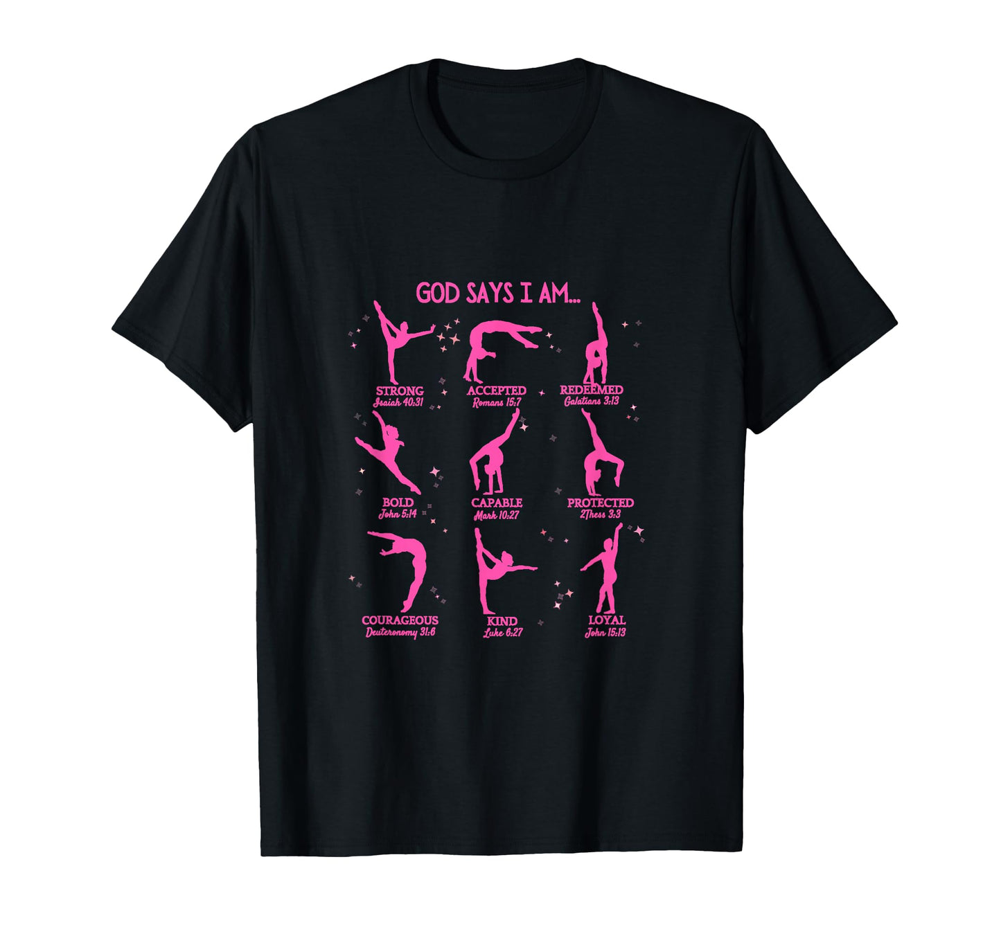 Gymnastics God Says I Am Bible Verse T-Shirt - Aesthetic Graphic Unisex - T-Shirt, Sweatshirt, Hoodie