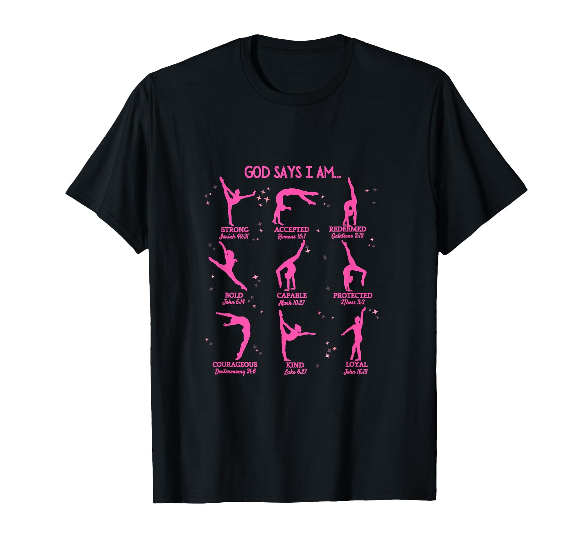 Gymnastics God Says I Am Bible Verse T-Shirt - Aesthetic Graphic Unisex - T-Shirt, Sweatshirt, Hoodie