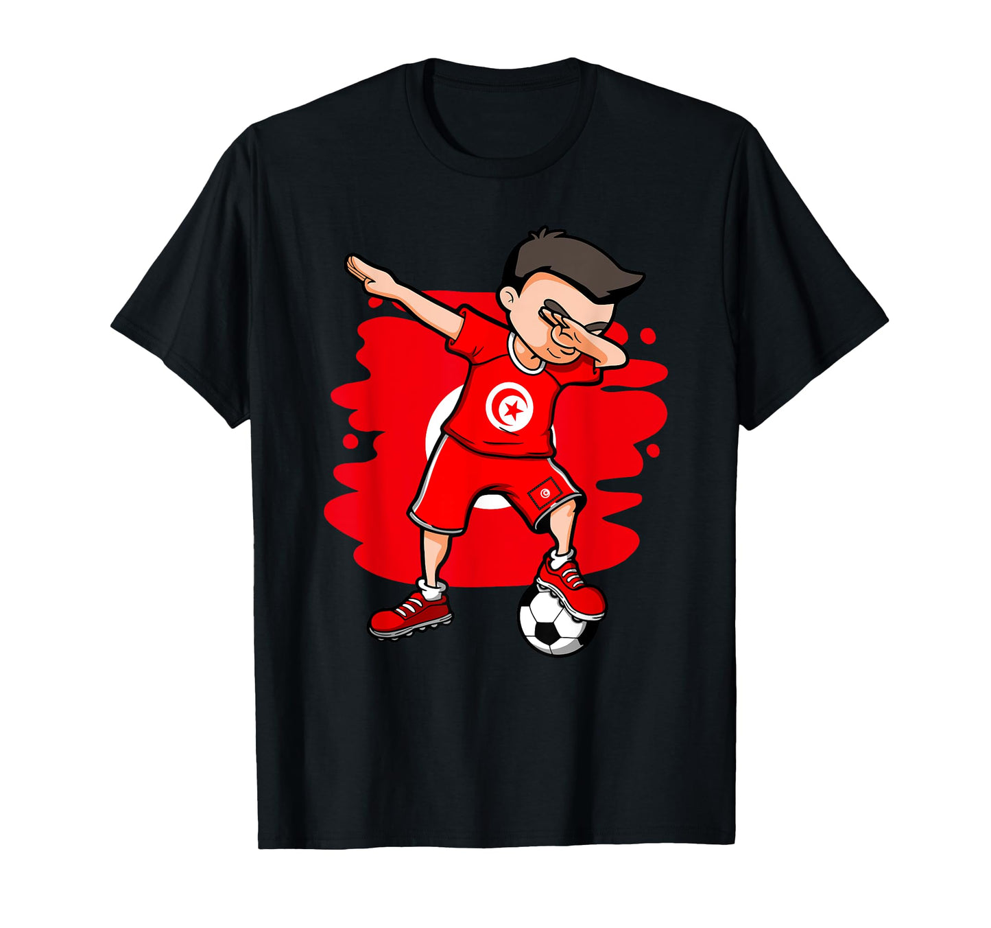 Dabbing Soccer Tunisia Jersey T-Shirt - Custom Art Print for Adults - T-Shirt, Sweatshirt, Hoodie