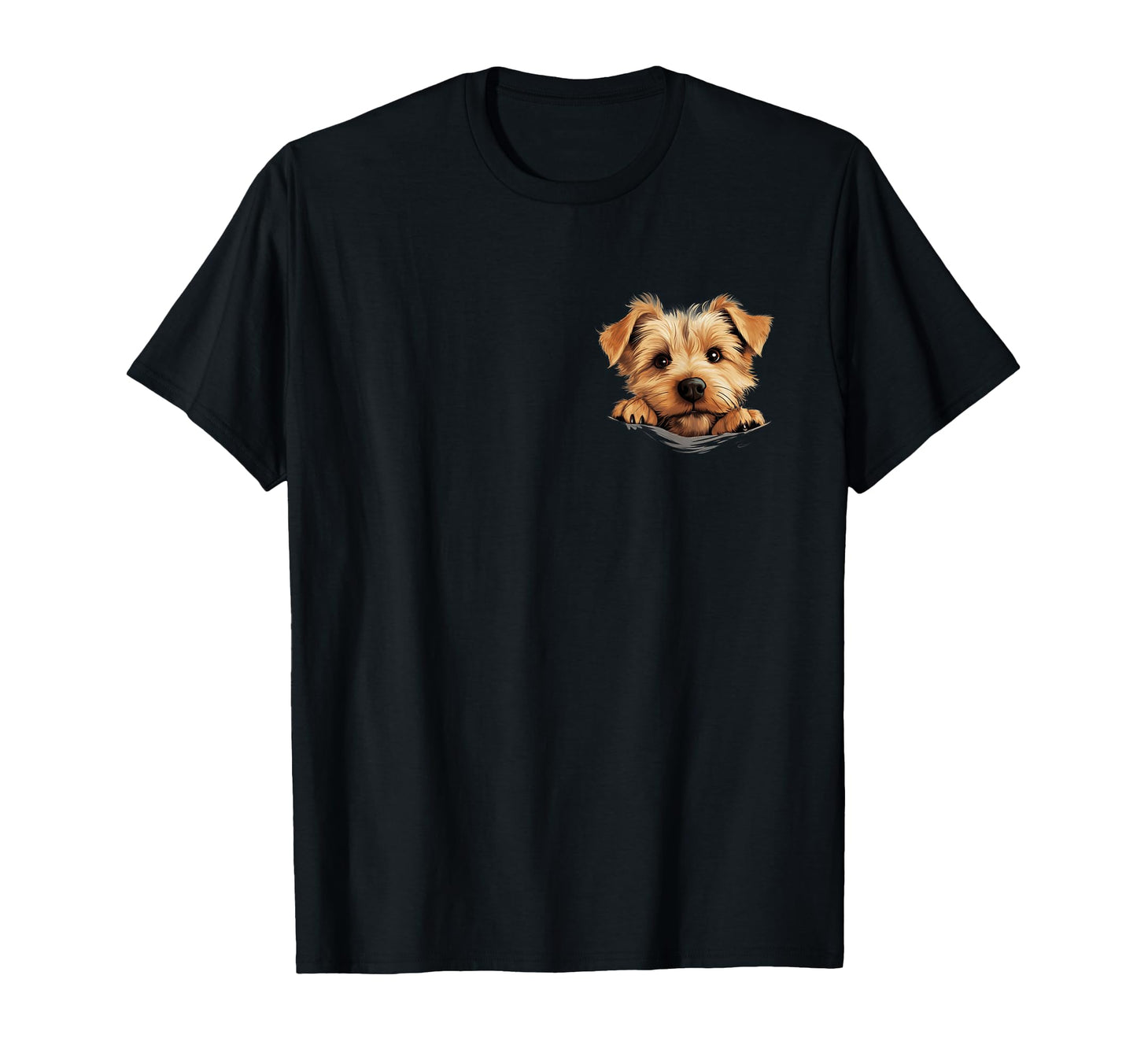 Norfolk Terrier Dog Mom Dad Peeking T-Shirt - Minimalist Print for Adults - T-Shirt, Sweatshirt, Hoodie