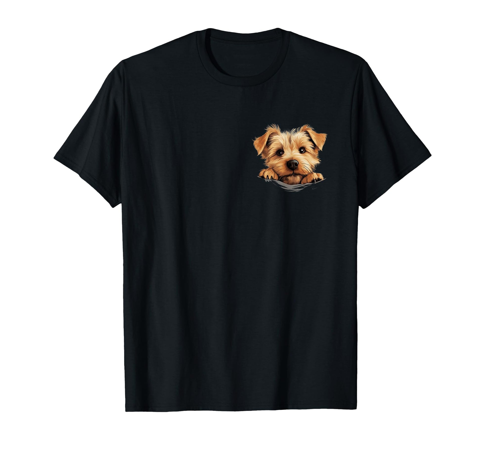 Norfolk Terrier Dog Mom Dad Peeking T-Shirt - Minimalist Print for Adults - T-Shirt, Sweatshirt, Hoodie