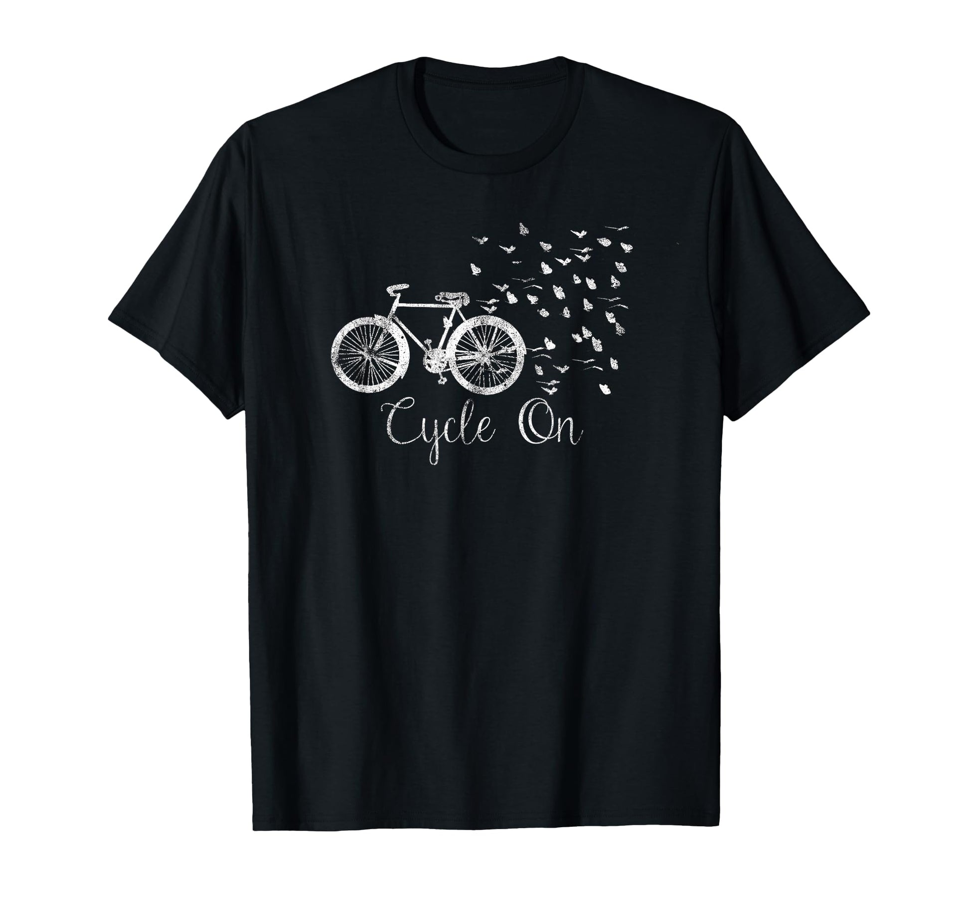 Bicycle Butterfly Cycle Cycling Gift T-Shirt - Custom Art Print Unisex - T-Shirt, Sweatshirt, Hoodie