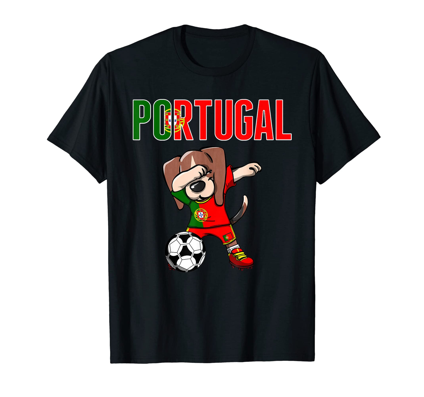 Dabbing Beagle Portugal Soccer Fans T-Shirt - Streetwear Style Unisex - T-Shirt, Sweatshirt, Hoodie