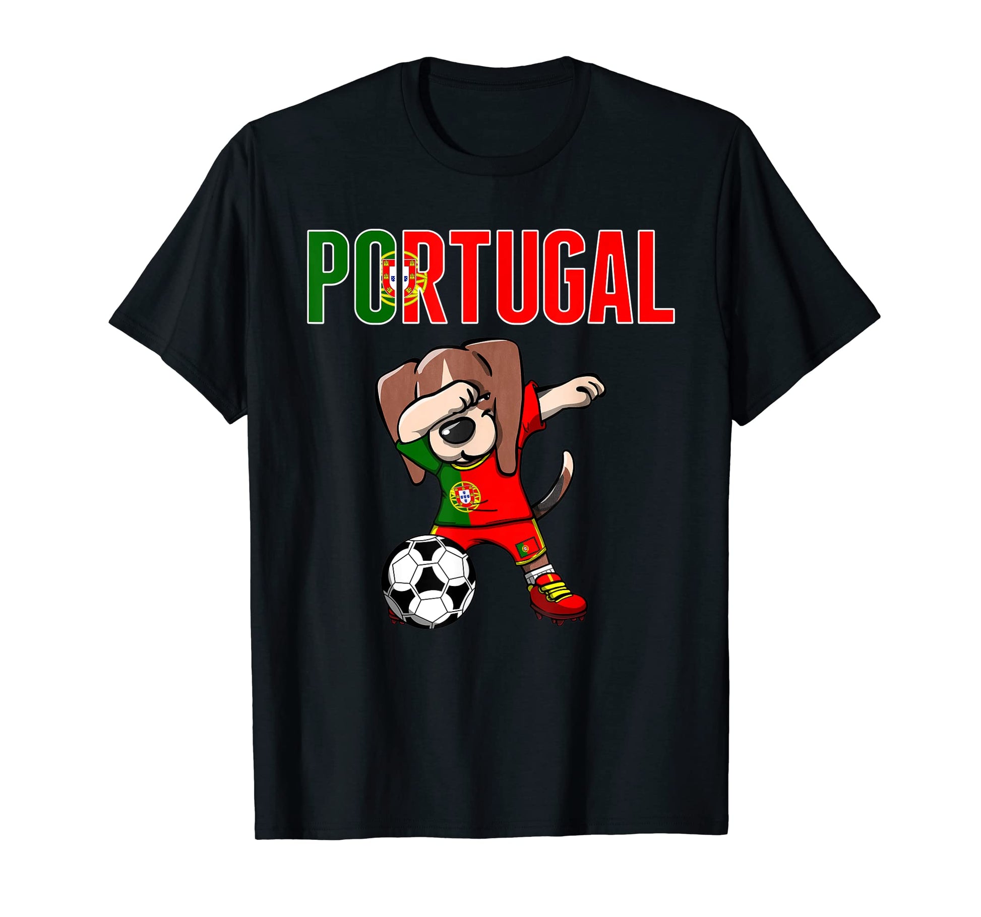 Dabbing Beagle Portugal Soccer Fans T-Shirt - Streetwear Style Unisex - T-Shirt, Sweatshirt, Hoodie