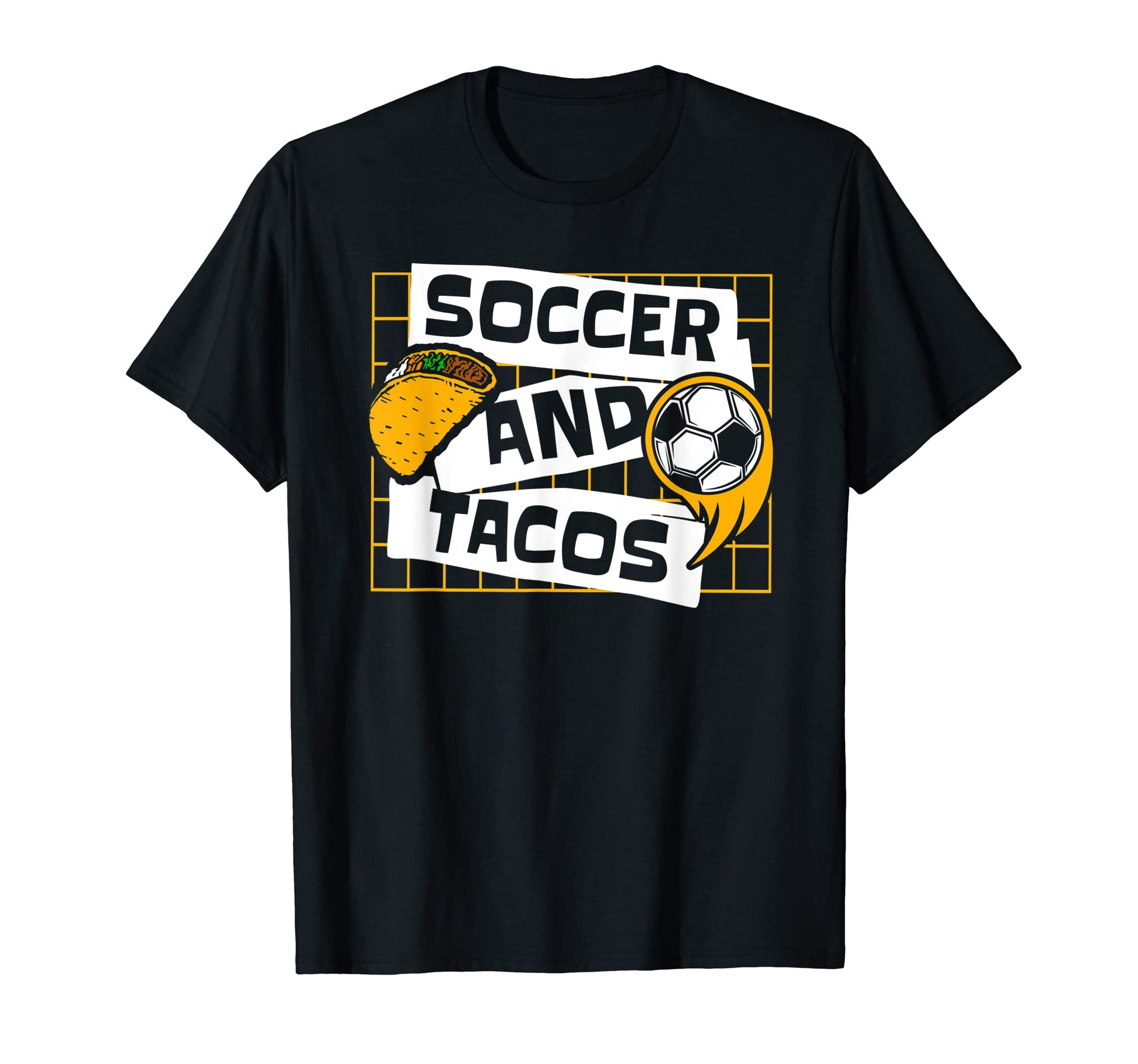 Soccer And Tacos Futbol Fu Ball Goal T-Shirt - Trendy Graphic for Adults - T-Shirt, Sweatshirt, Hoodie