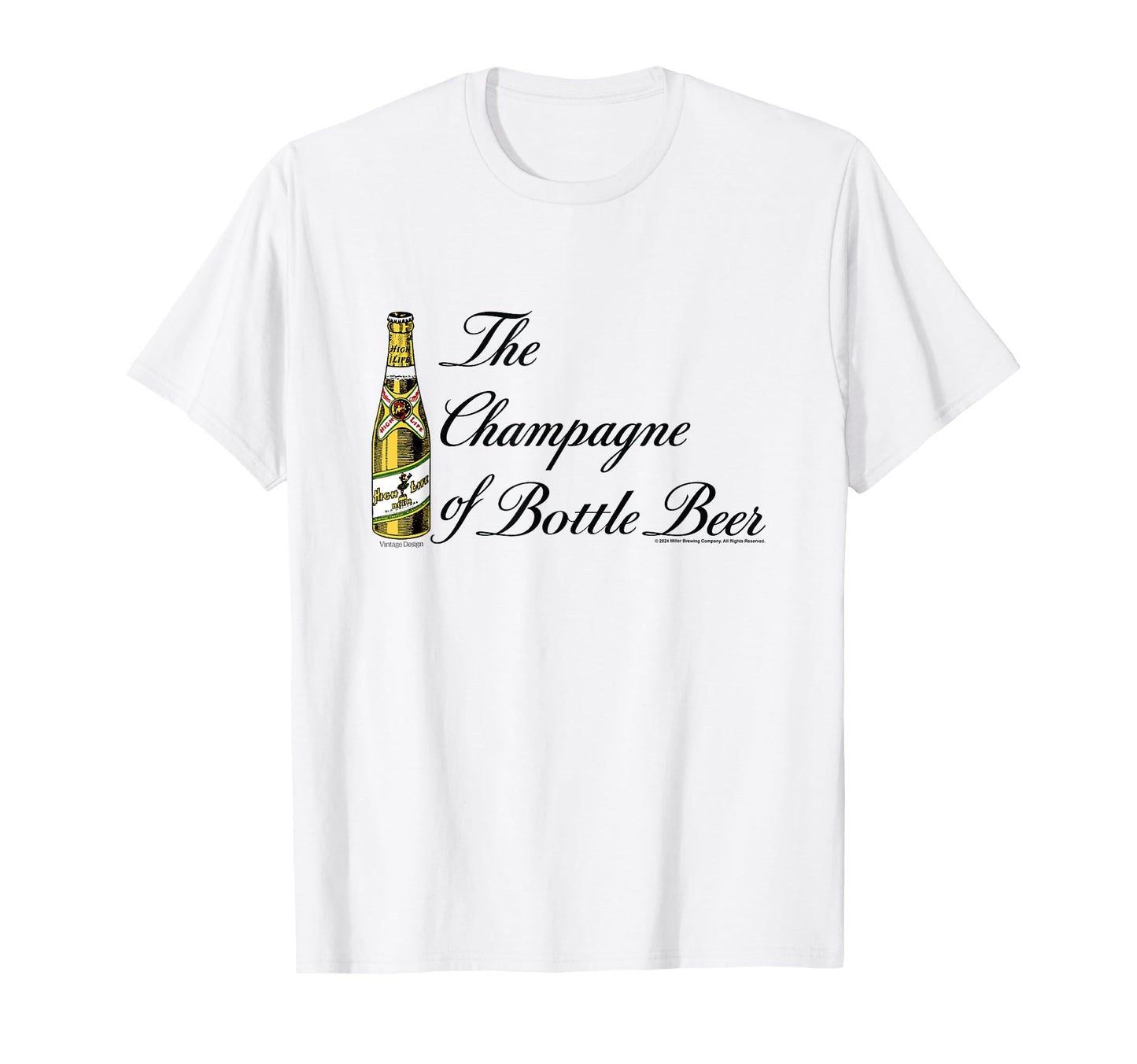 Miller High Life Champagne Bottle T-Shirt - Casual Everyday Wear Men Women - T-Shirt, Sweatshirt, Hoodie