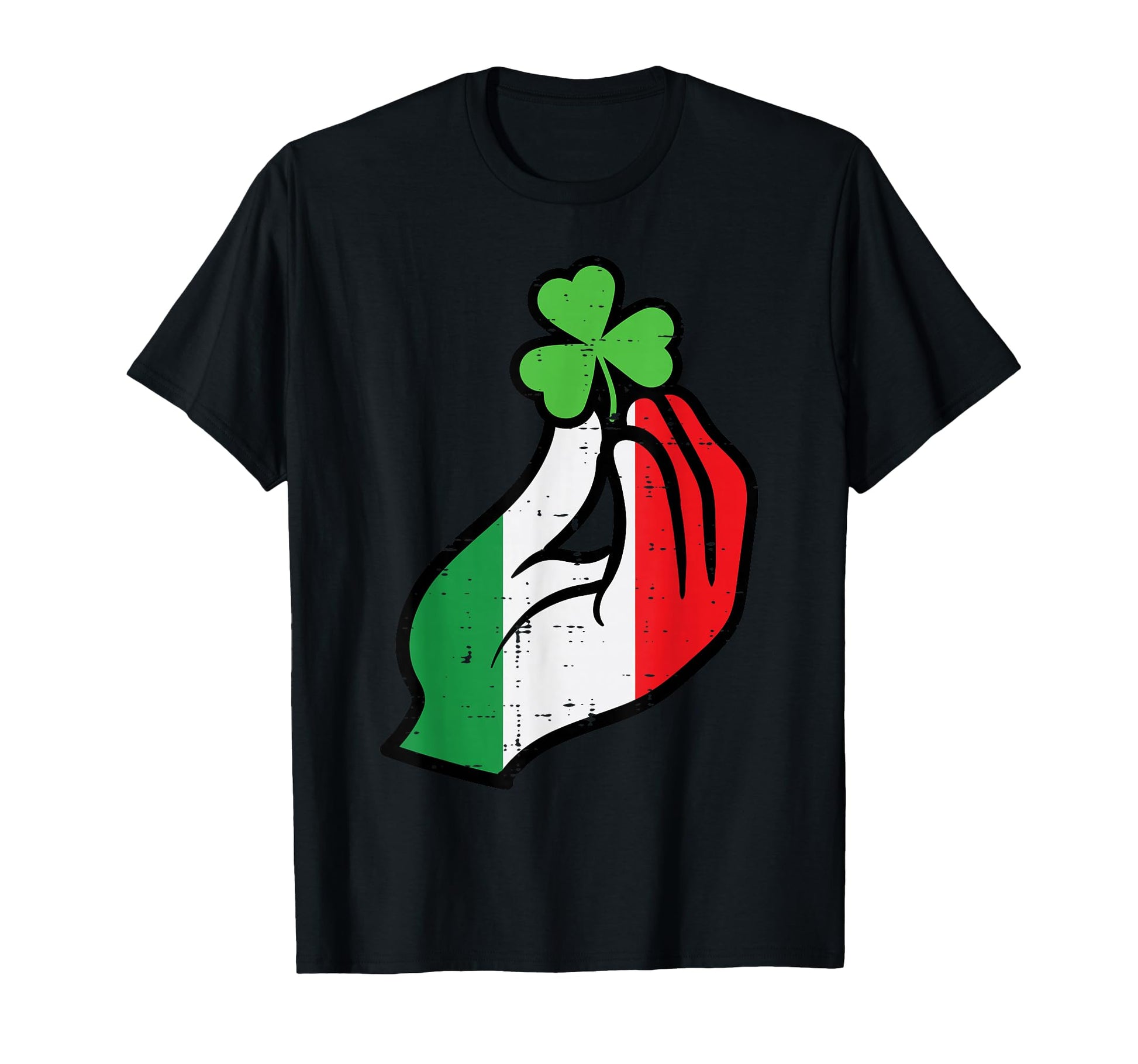 St Patricks Day Italian Hand Shamrock T-Shirt - Fun Novelty Design Unisex - T-Shirt, Sweatshirt, Hoodie