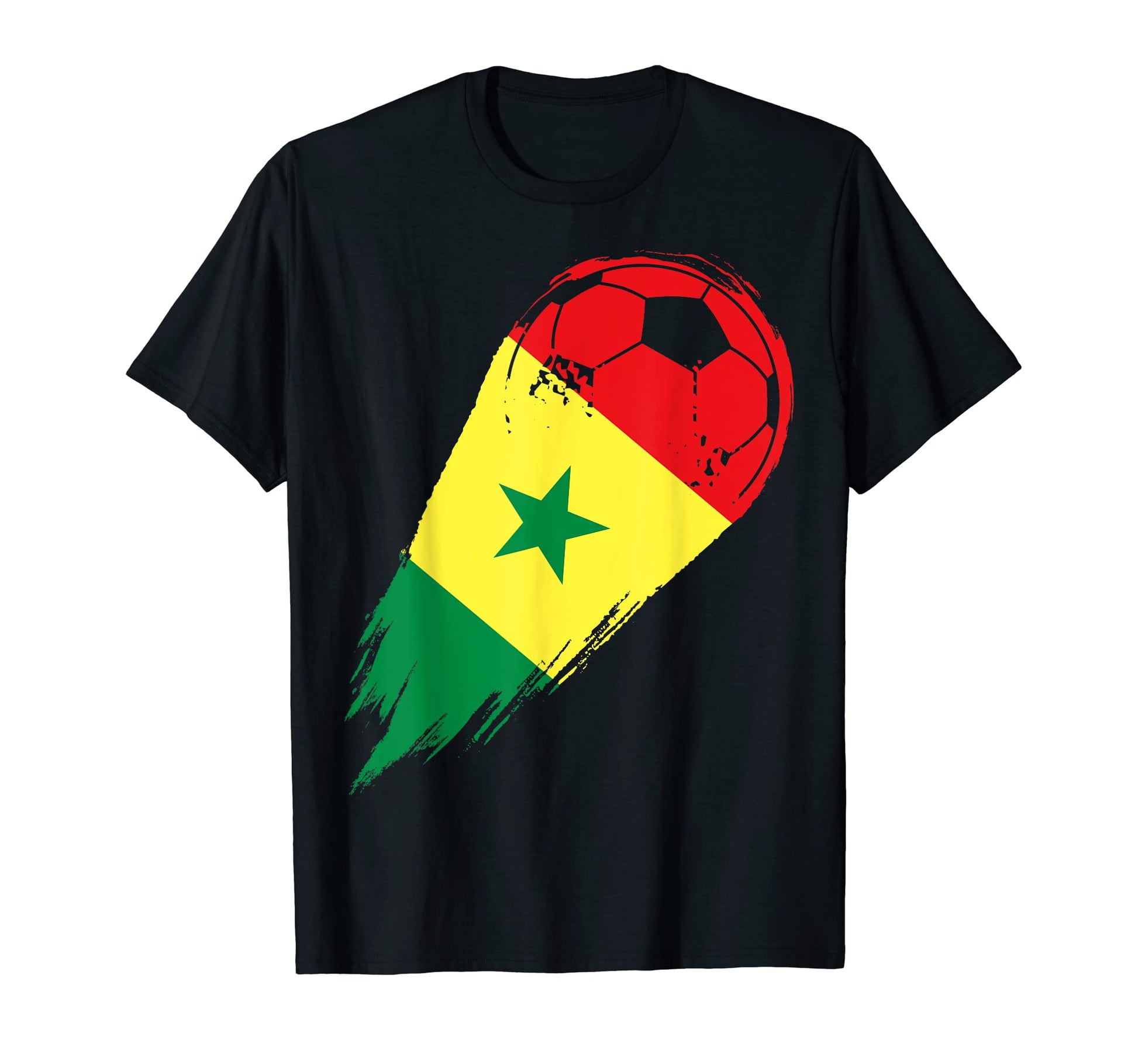 Senegal Flag Sports Soccer Ball Hoodie - Novelty Apparel for Adults - T-Shirt, Sweatshirt, Hoodie